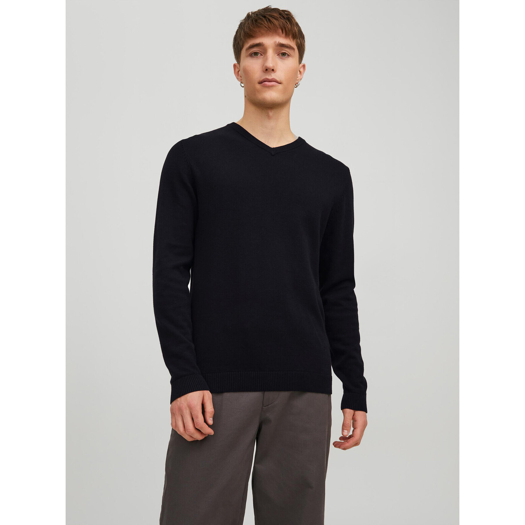 Jack&Jones Pulover 12137194 Negru Regular Fit - Pled.ro