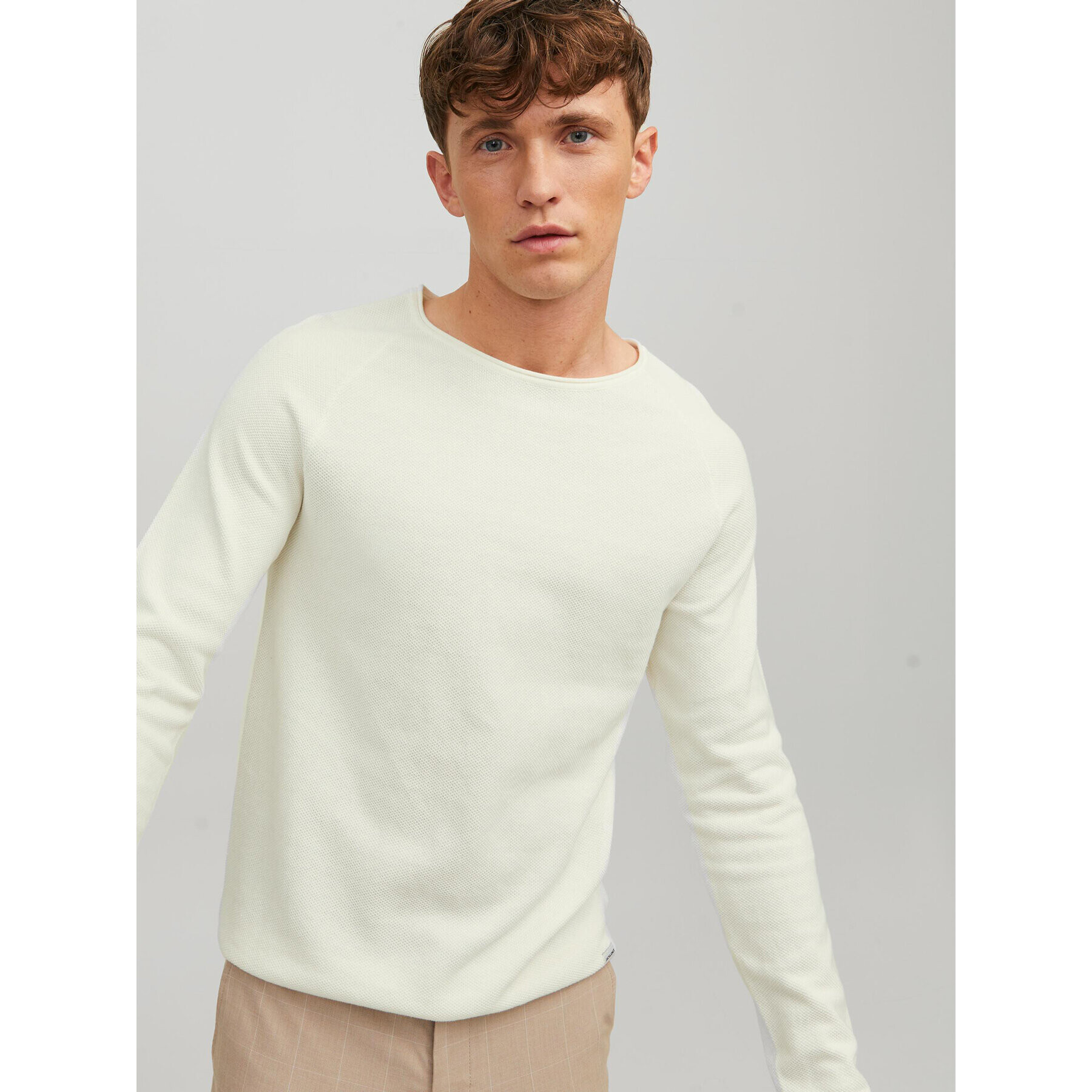 Jack&Jones Pulover 12157321 Écru Regular Fit - Pled.ro