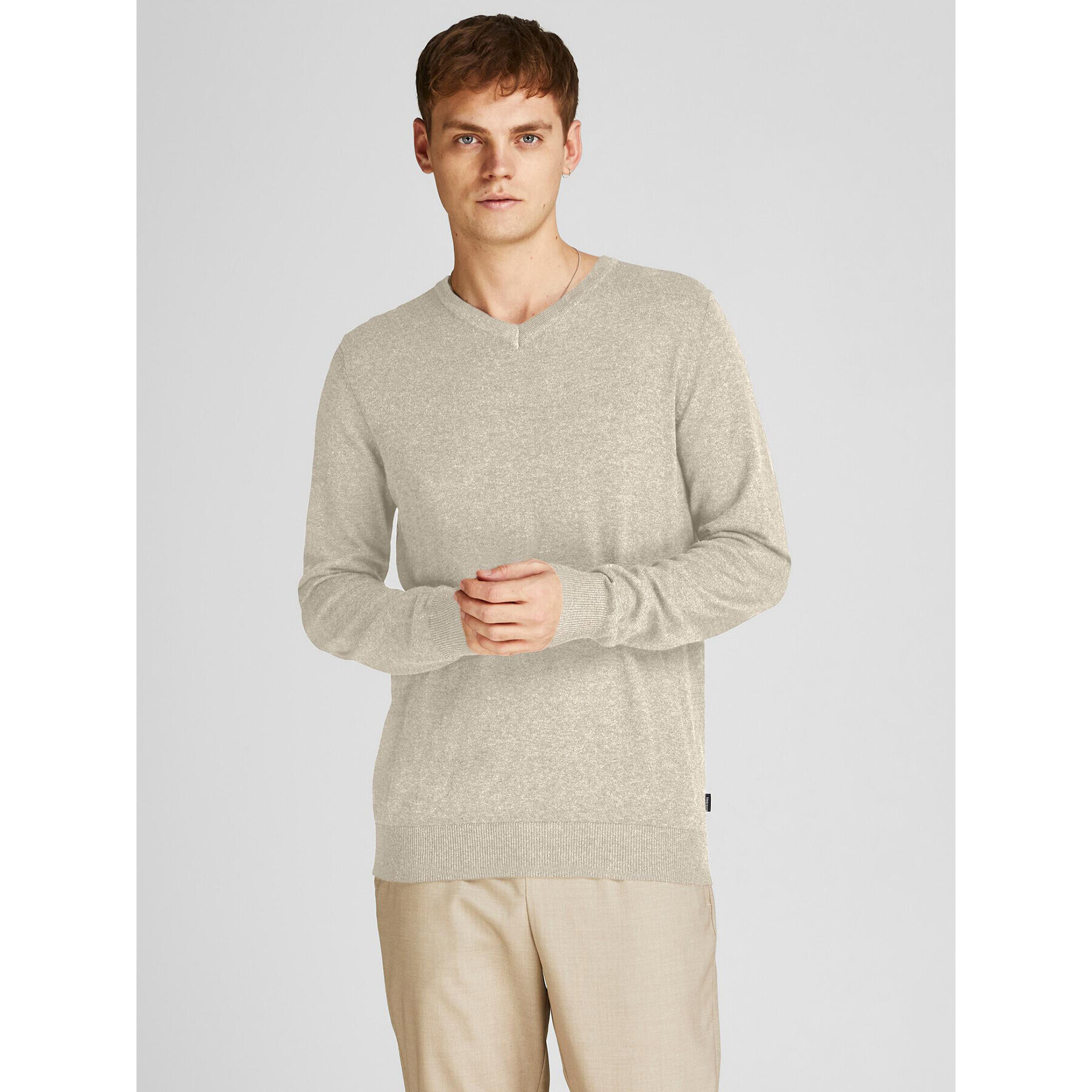 Jack&Jones Pulover 12208365 Bej Regular Fit - Pled.ro