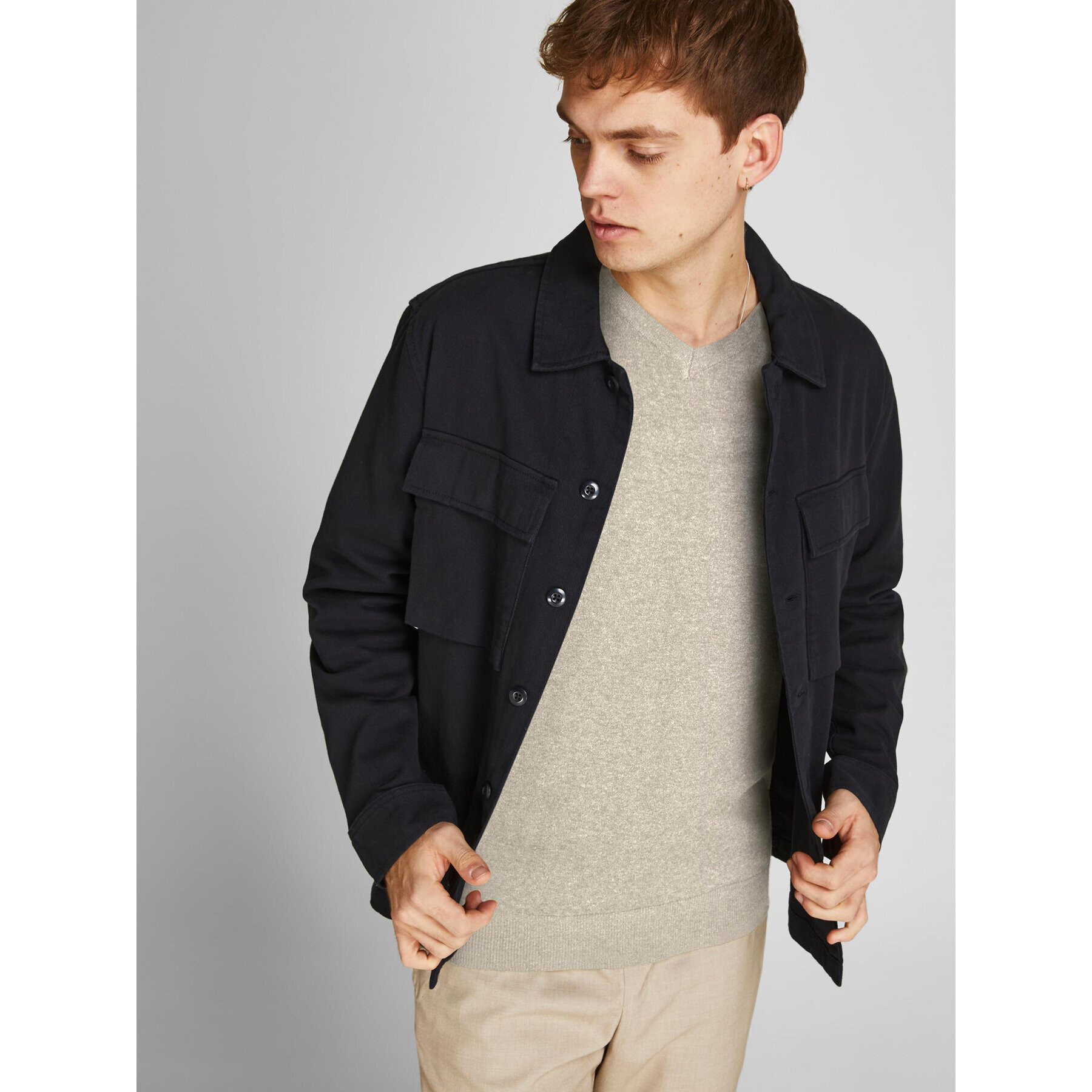 Jack&Jones Pulover 12208365 Bej Regular Fit - Pled.ro