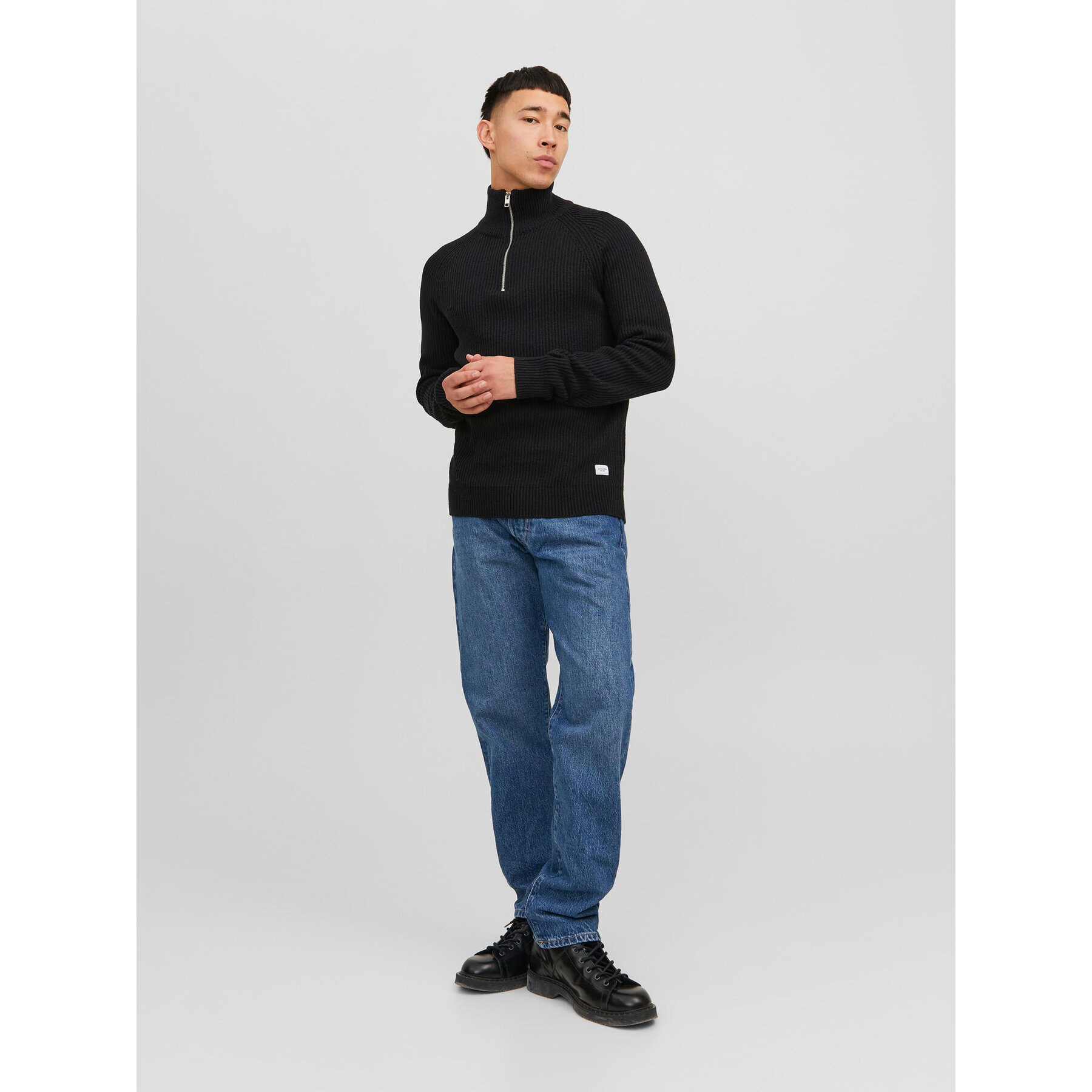 Jack&Jones Pulover 12236308 Negru Regular Fit - Pled.ro