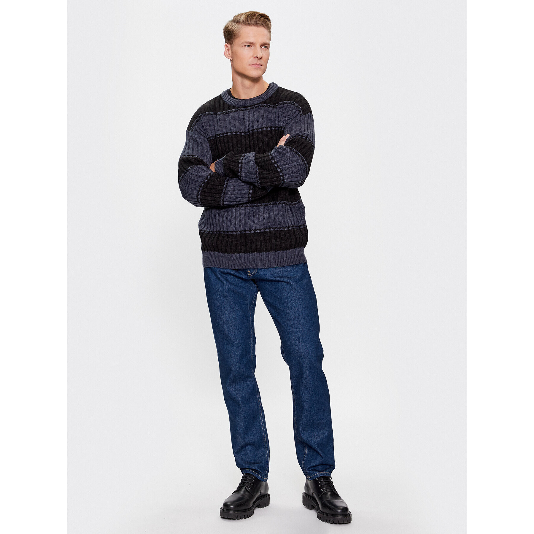 Jack&Jones Pulover 12241846 Bleumarin Regular Fit - Pled.ro