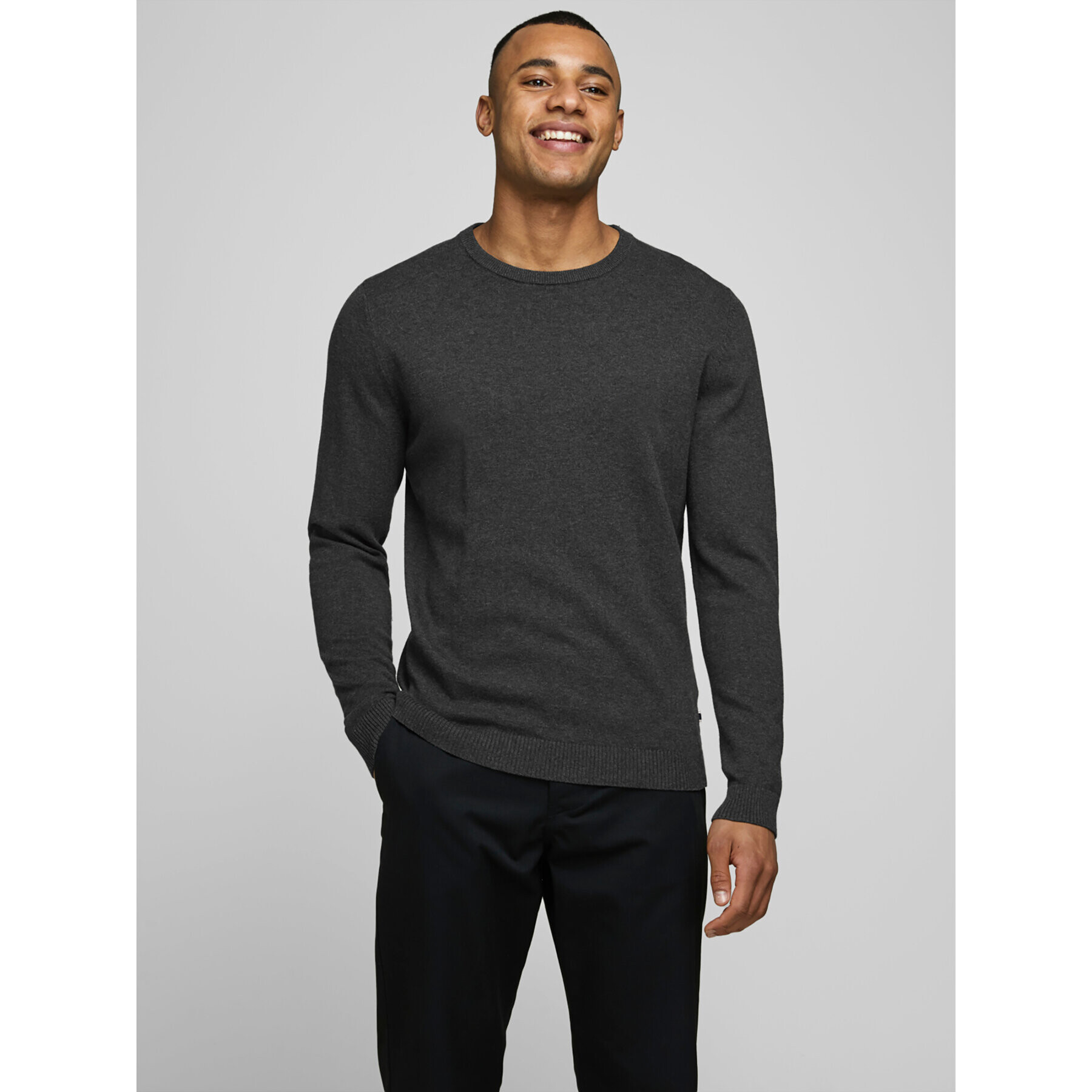 Jack&Jones Pulover Basic 12137190 Gri Regular Fit - Pled.ro