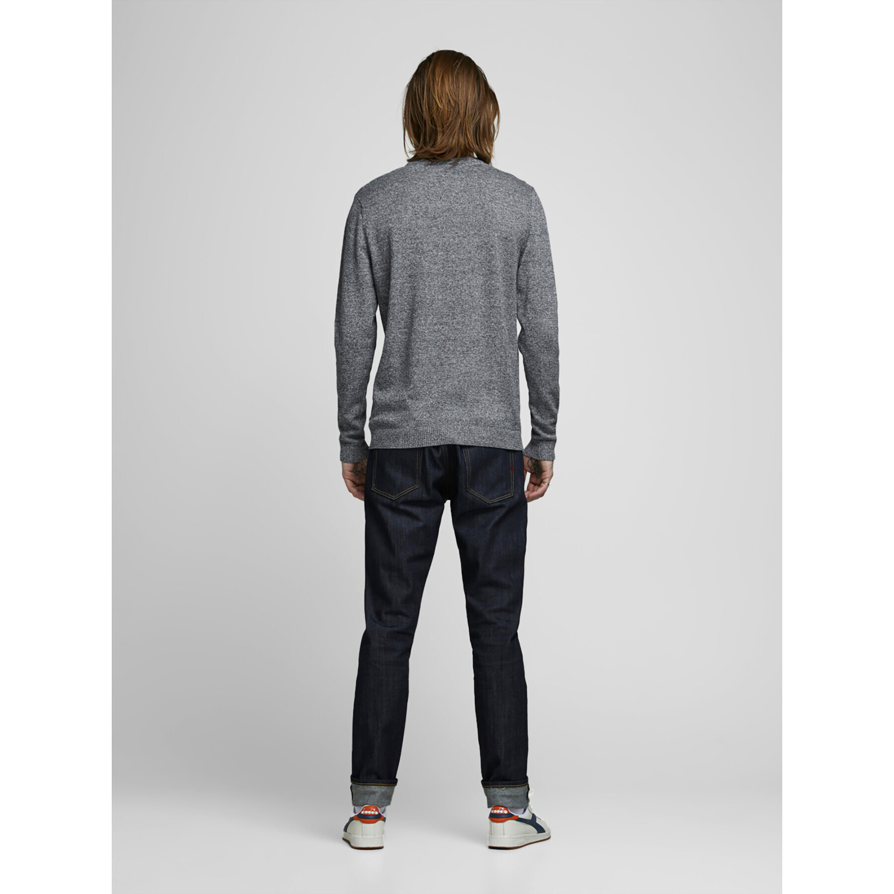 Jack&Jones Pulover Basic 12137190 Gri Regular Fit - Pled.ro