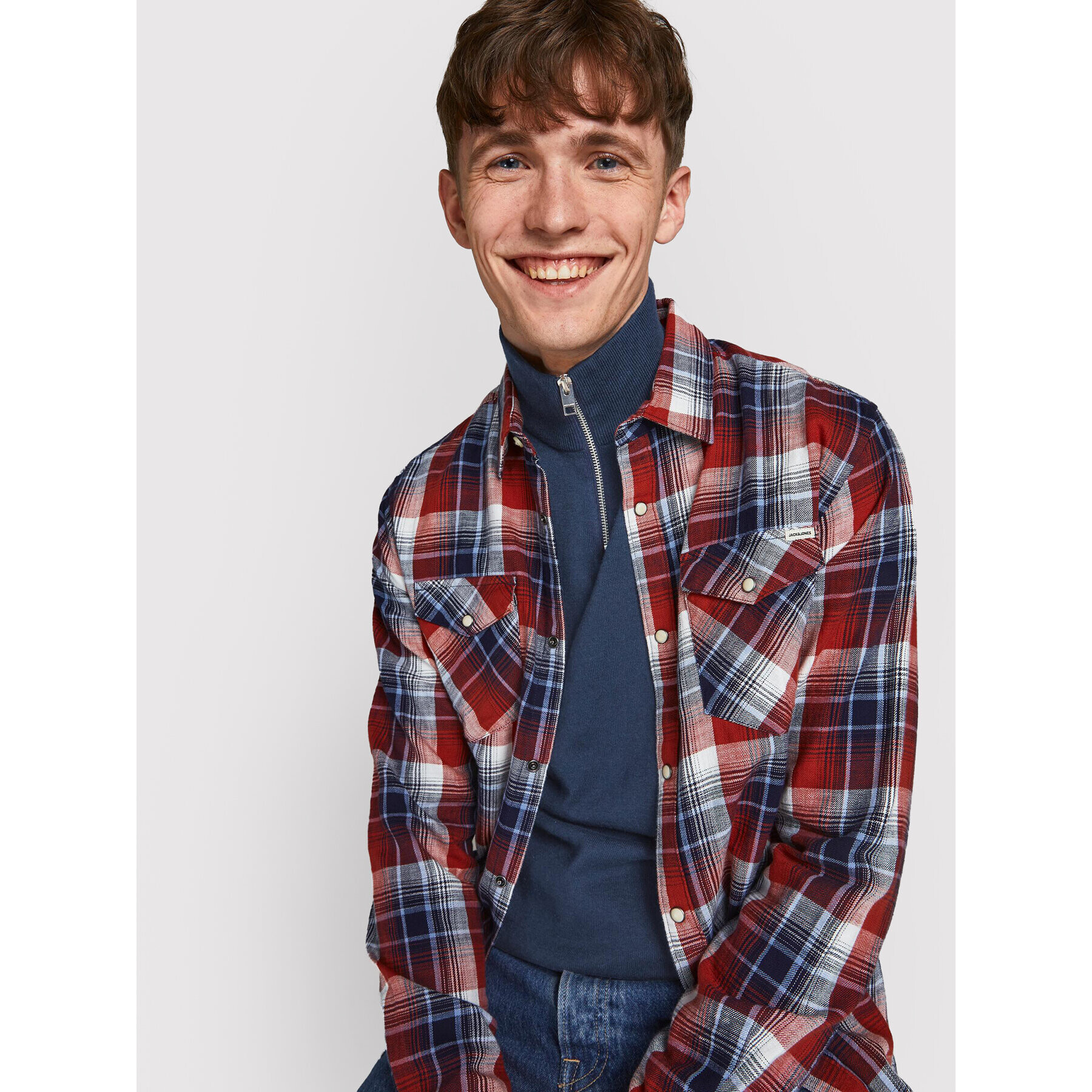 Jack&Jones Pulover Emil 12189339 Bleumarin Regular Fit - Pled.ro