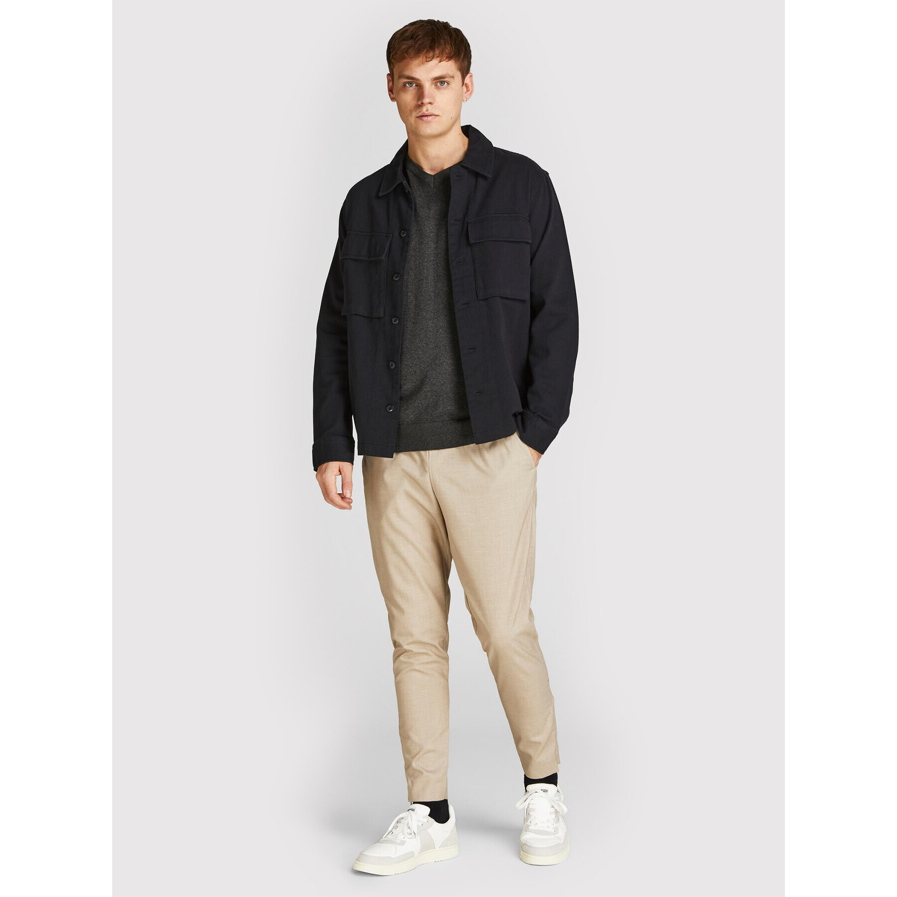 Jack&Jones Pulover Emil 12208365 Gri Regular Fit - Pled.ro