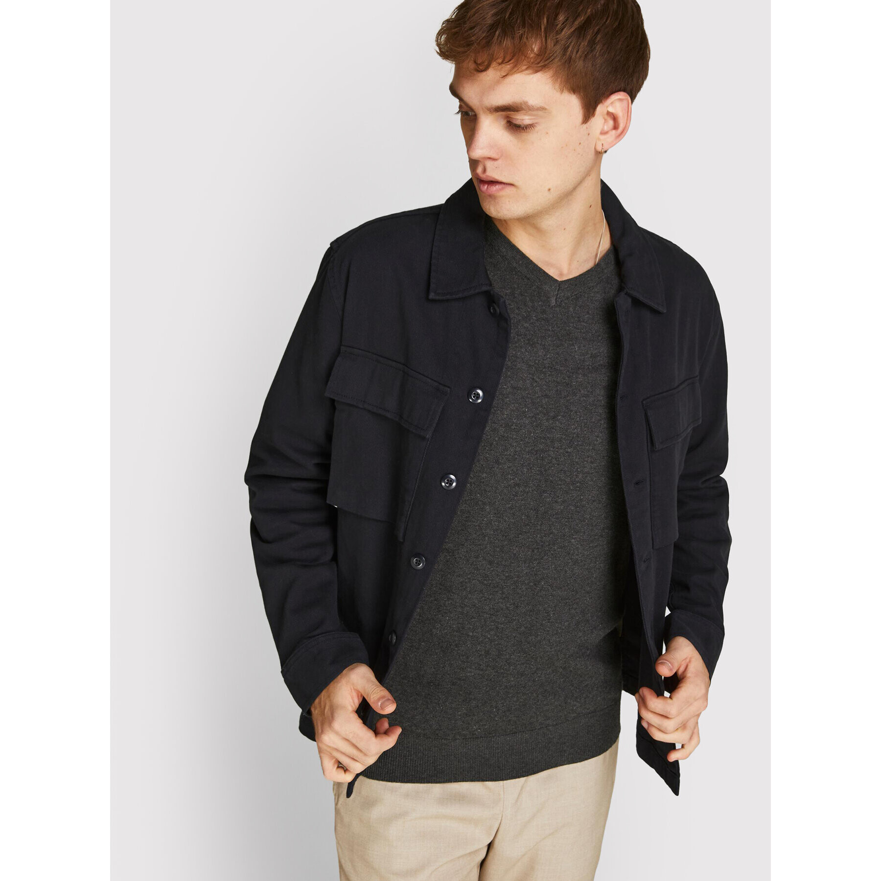 Jack&Jones Pulover Emil 12208365 Gri Regular Fit - Pled.ro