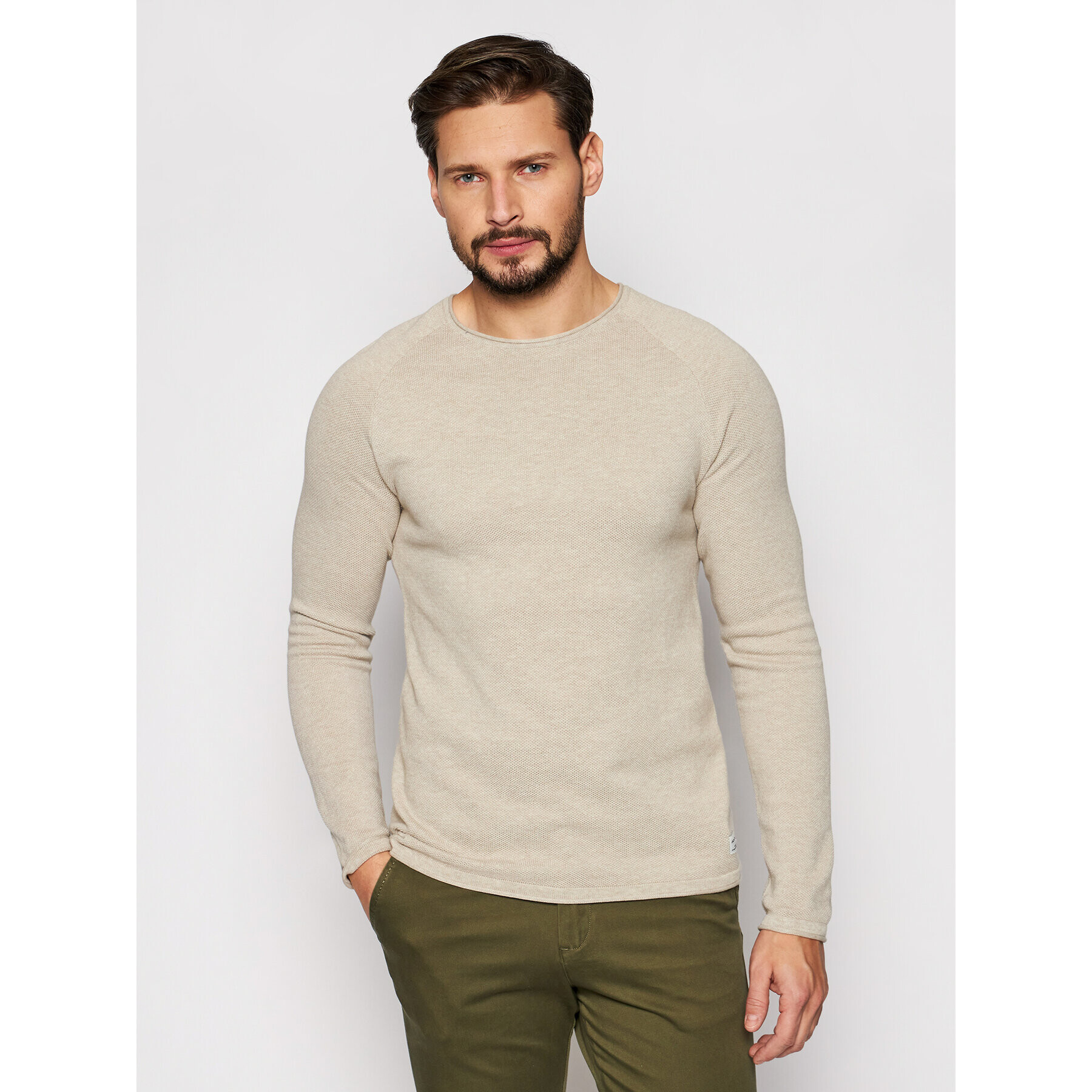 Jack&Jones Pulover Hill 12157321 Bej Regular Fit - Pled.ro