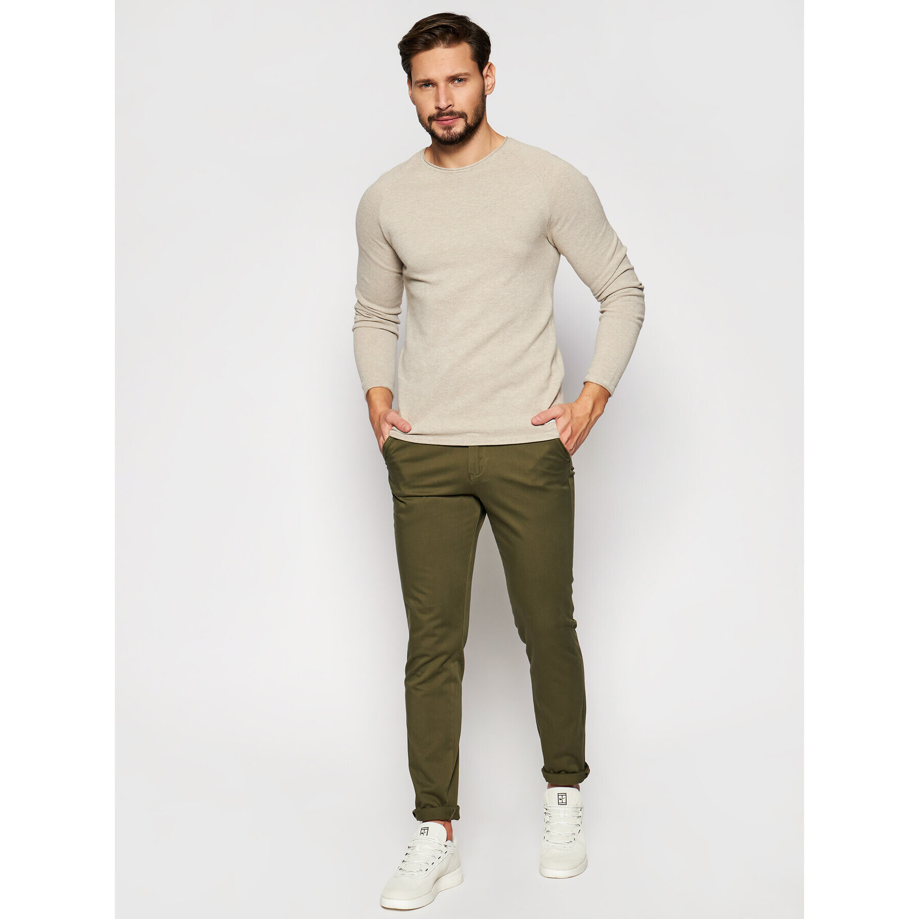 Jack&Jones Pulover Hill 12157321 Bej Regular Fit - Pled.ro