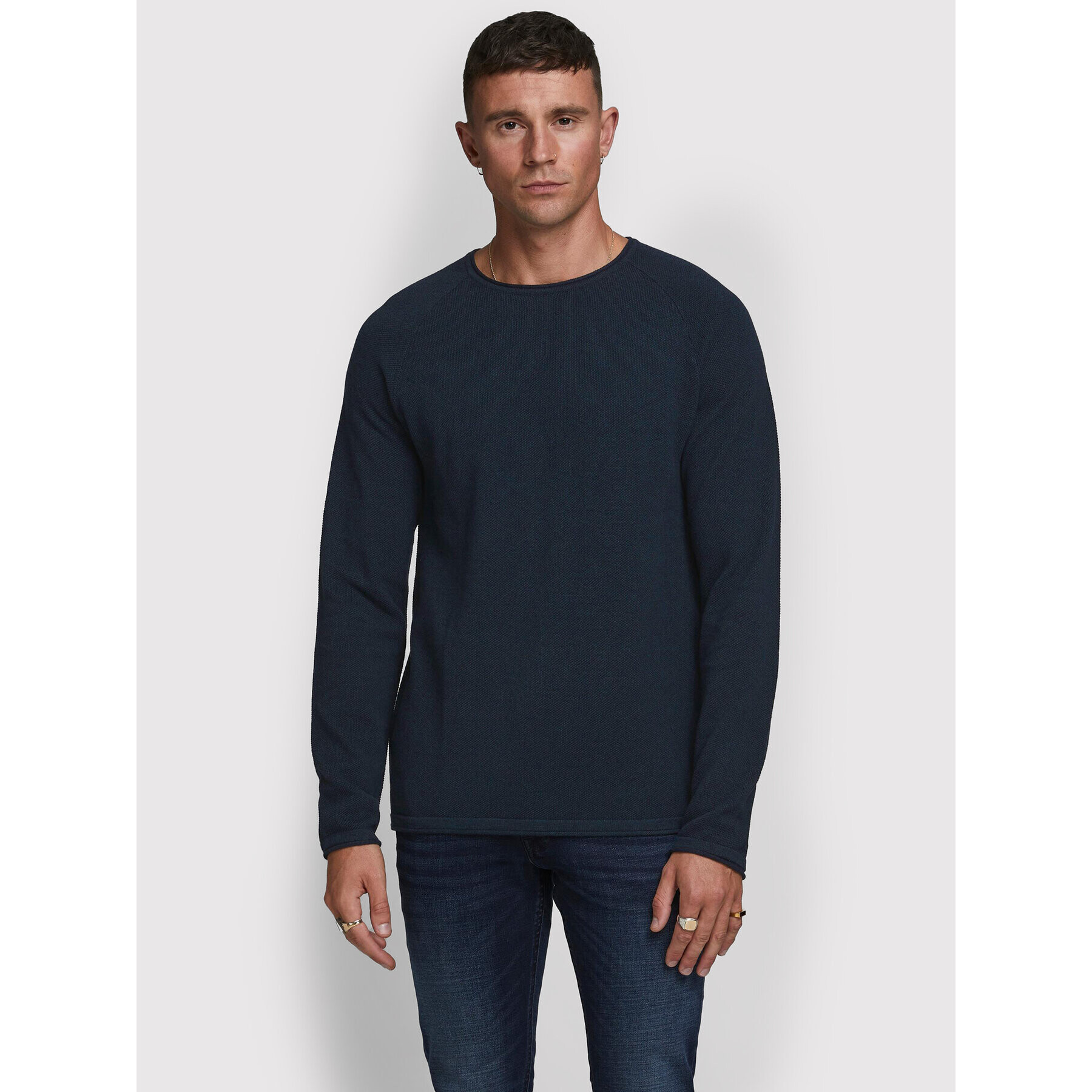 Jack&Jones Pulover Hill 12157321 Bleumarin Regular Fit - Pled.ro