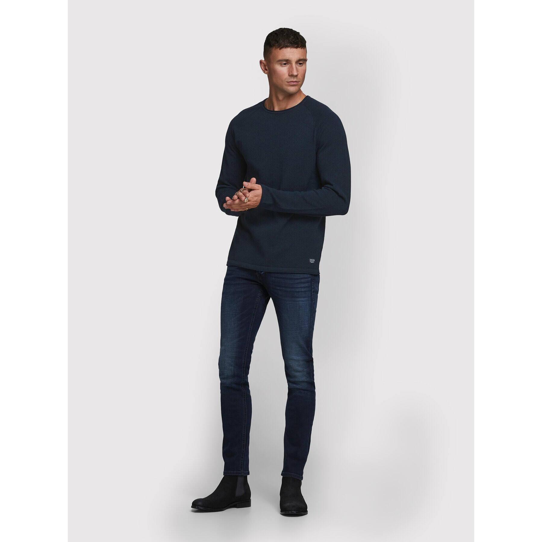 Jack&Jones Pulover Hill 12157321 Bleumarin Regular Fit - Pled.ro