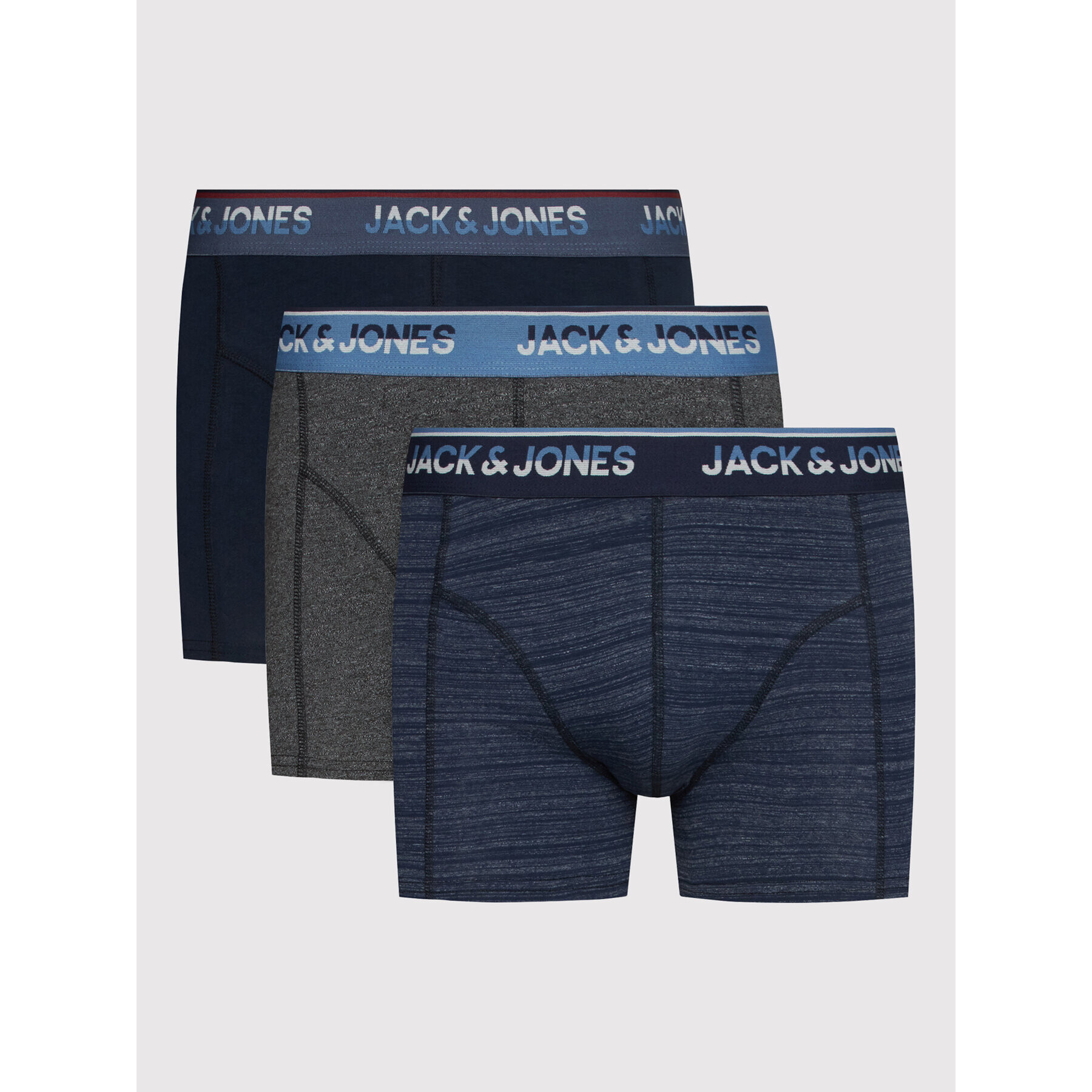 Jack&Jones Set 3 perechi de boxeri Curtis 12204952 Colorat - Pled.ro