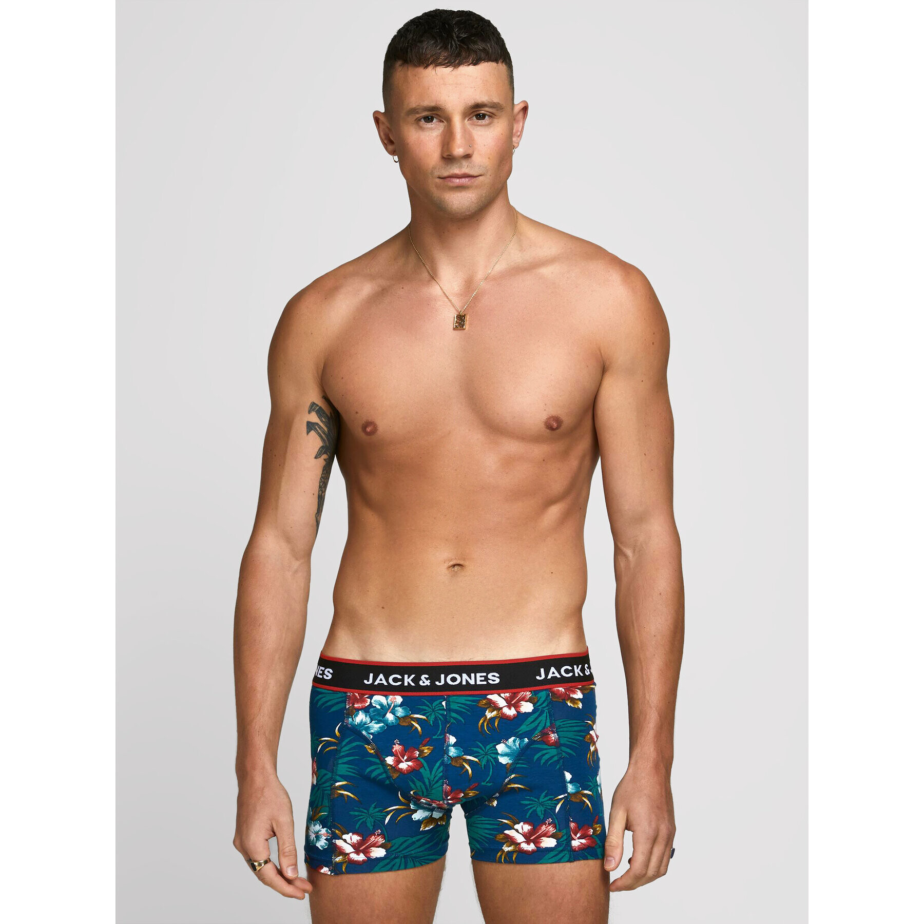 Jack&Jones Set 3 perechi de boxeri Flower 12171253 Colorat - Pled.ro