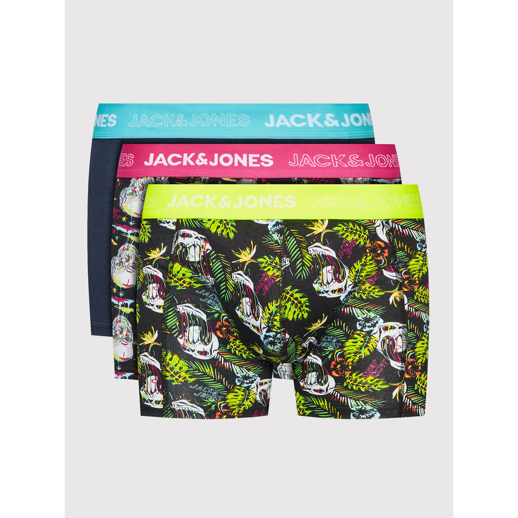 Jack&Jones Set 3 perechi de boxeri Melting Skull 12205035 Colorat - Pled.ro