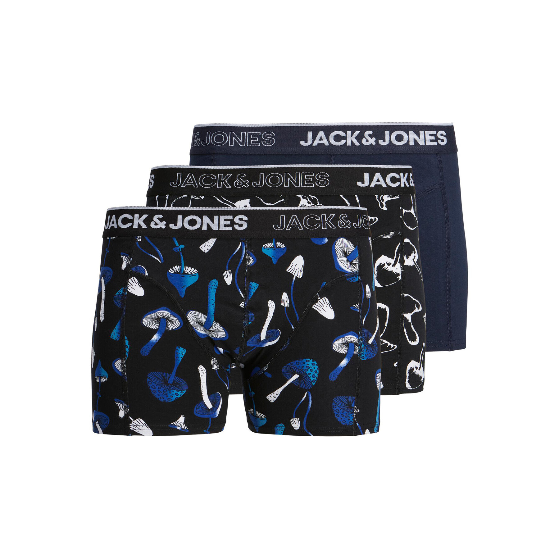 Jack&Jones Set 3 perechi de boxeri Mushroom Trunks 12214883 Negru - Pled.ro