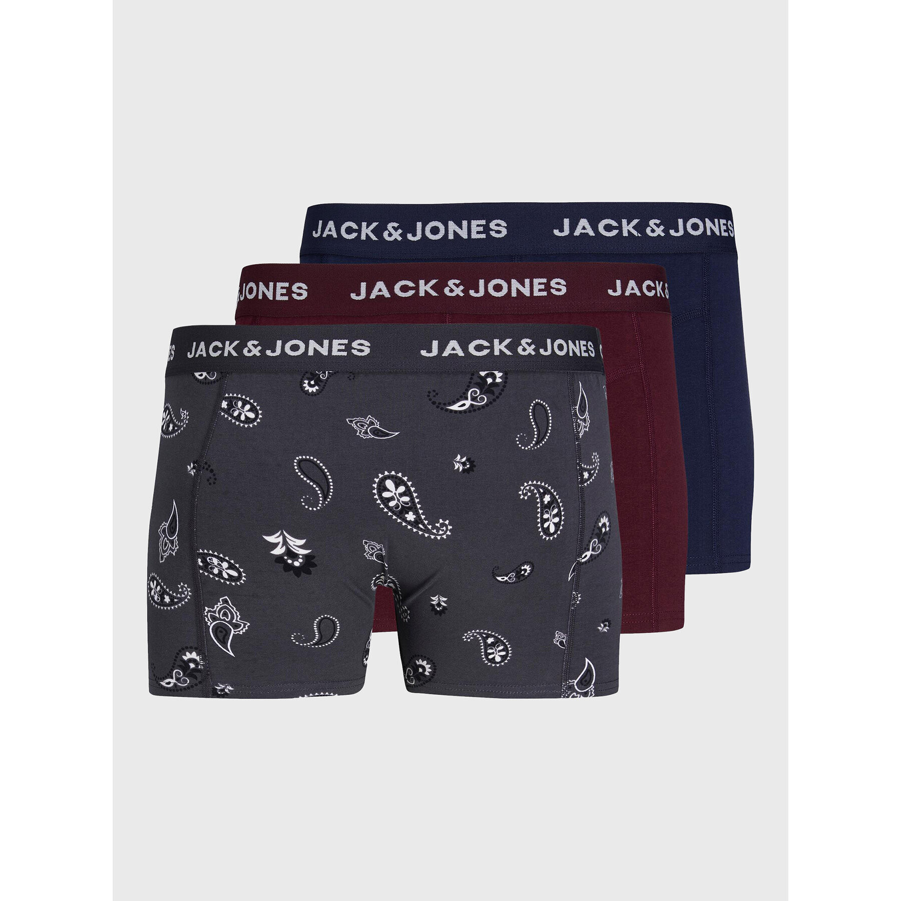 Jack&Jones Set 3 perechi de boxeri Paisley 12211161 Colorat - Pled.ro