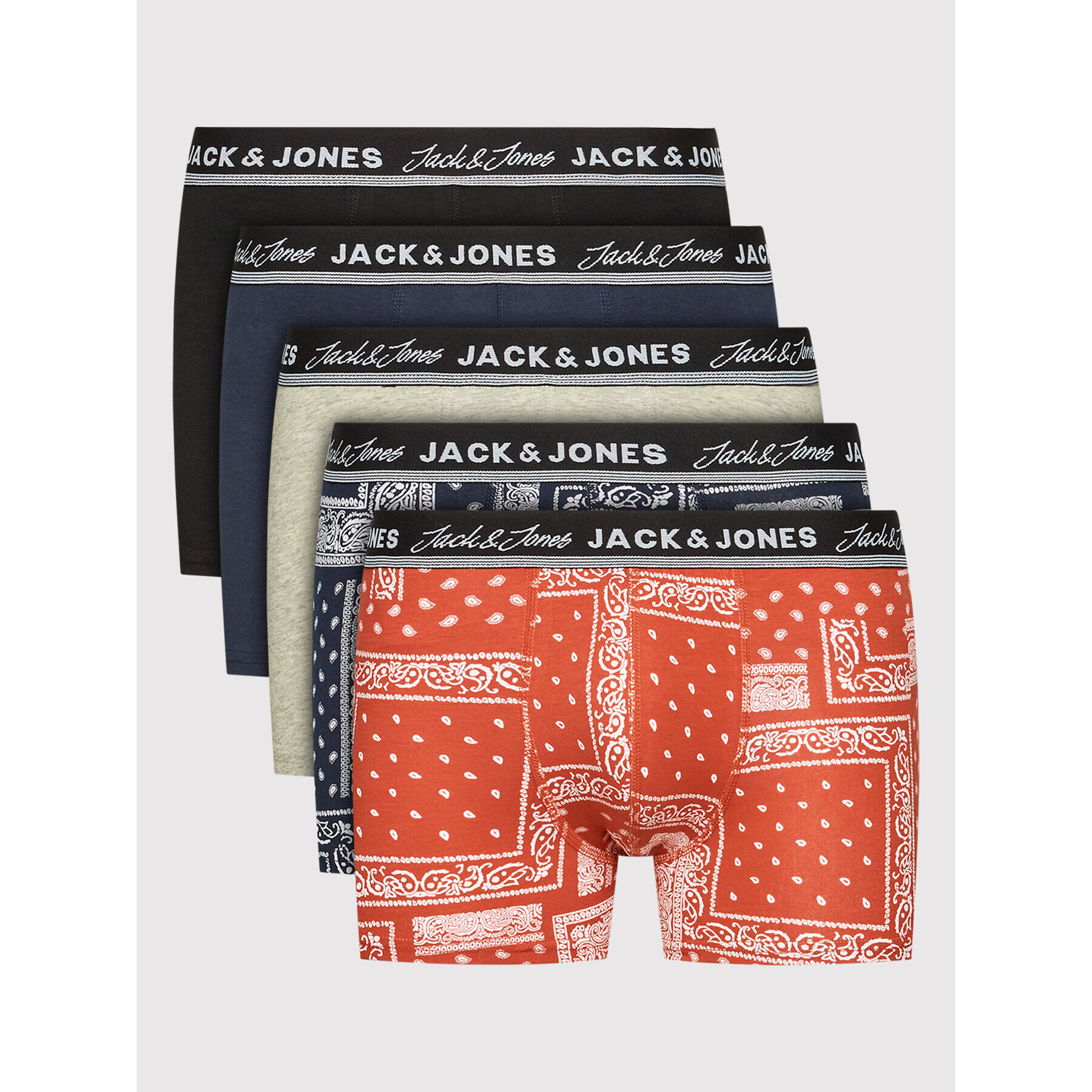 Jack&Jones Set 5 perechi boxeri Bandana 12210689 Colorat - Pled.ro