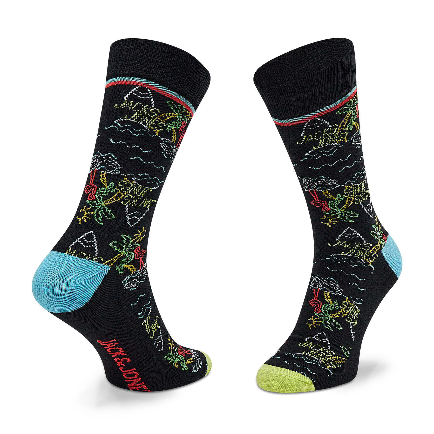 Jack&Jones Set de 5 perechi de șosete lungi pentru bărbați Jacneon Tropical Sock 5-Pack 12205282 Bleumarin - Pled.ro