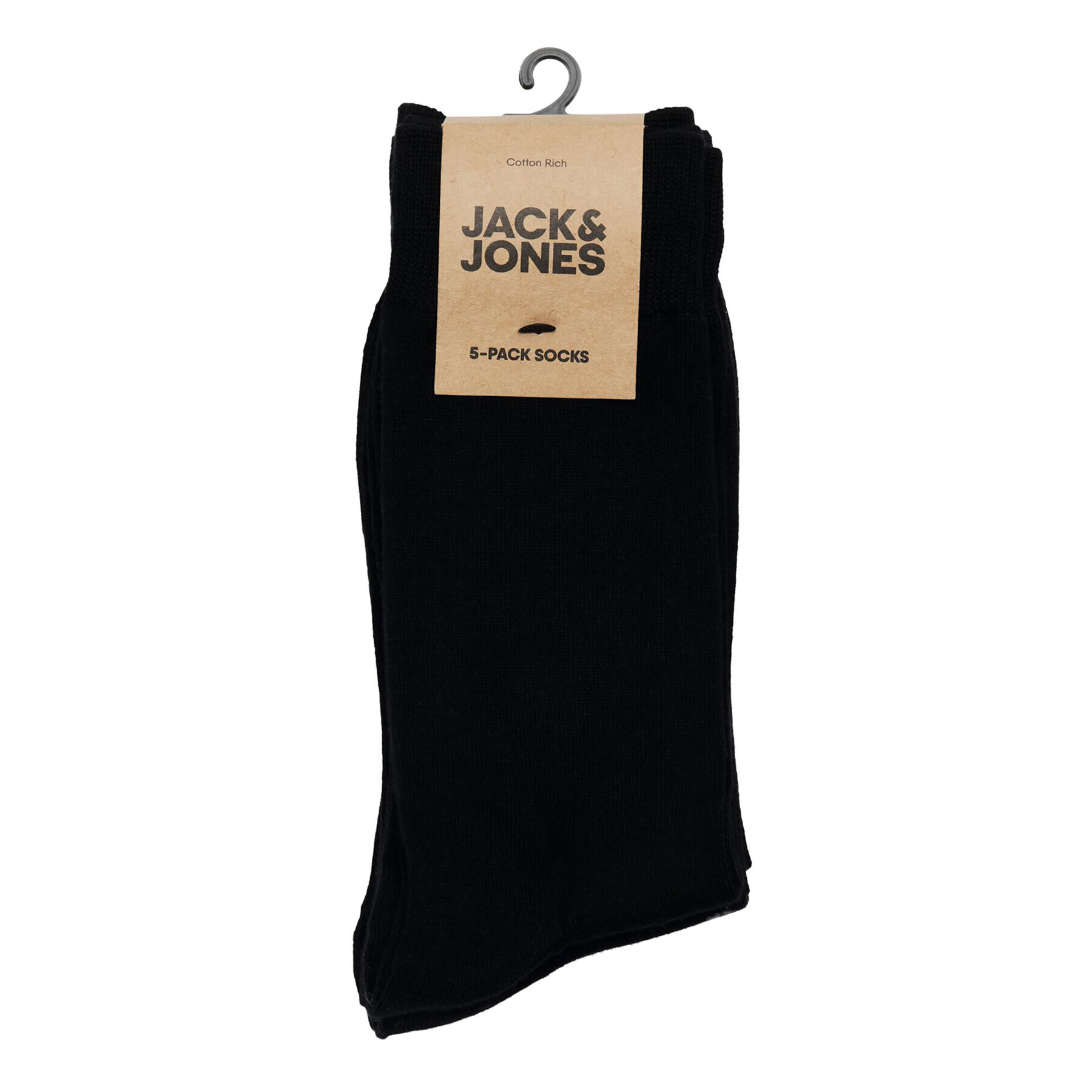 Jack&Jones Set de 5 perechi de șosete lungi pentru bărbați 12198027 Negru - Pled.ro