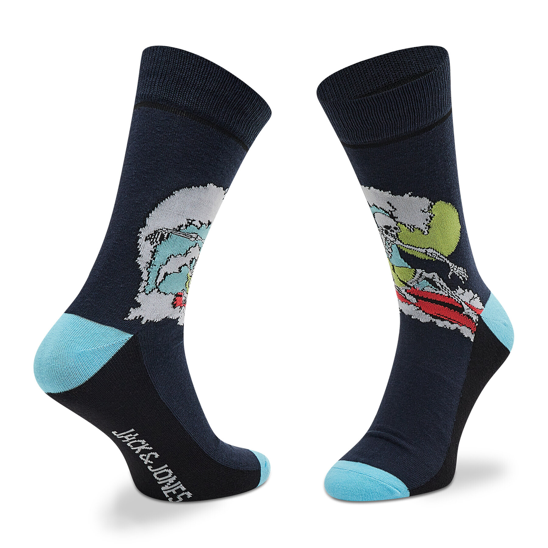 Jack&Jones Set de 5 perechi de șosete lungi pentru bărbați Jacwave Skull Sock 12205322 r.OS Bleumarin - Pled.ro