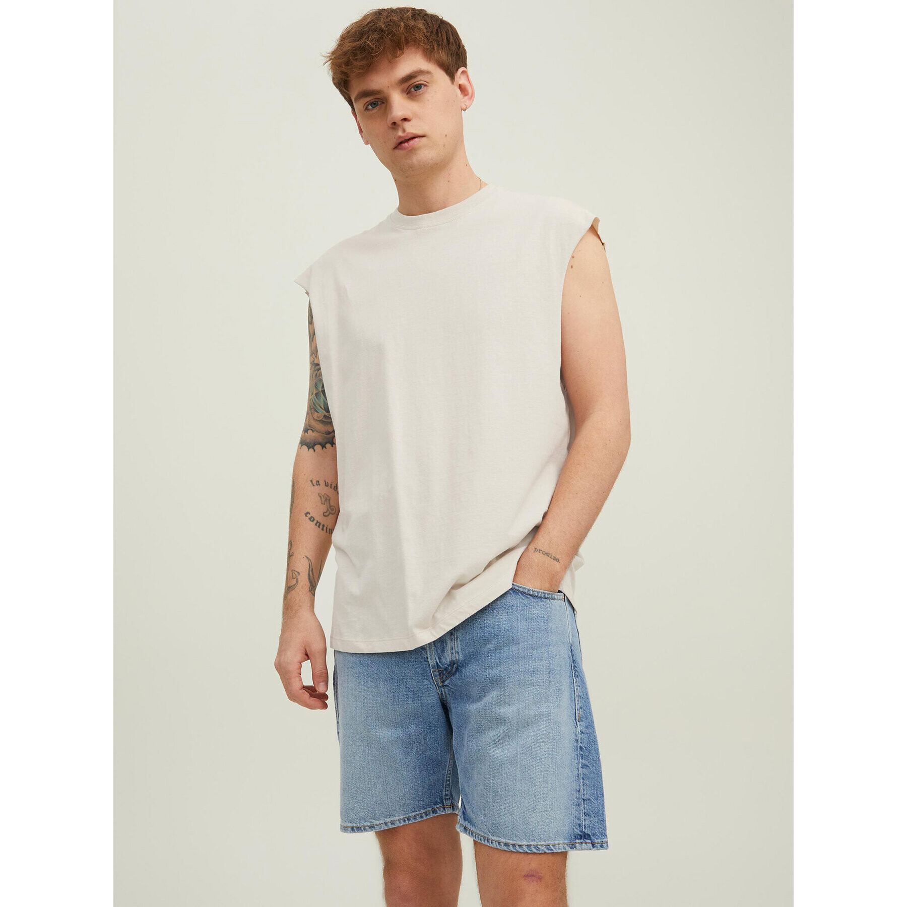 Jack&Jones Tank top Brink 12210055 Bej Loose Fit - Pled.ro