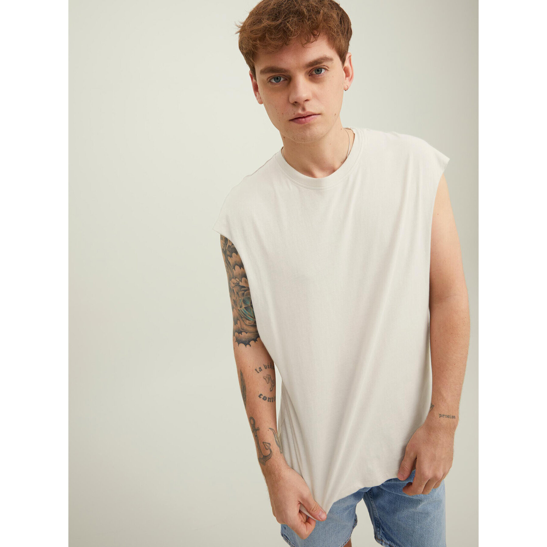 Jack&Jones Tank top Brink 12210055 Bej Loose Fit - Pled.ro