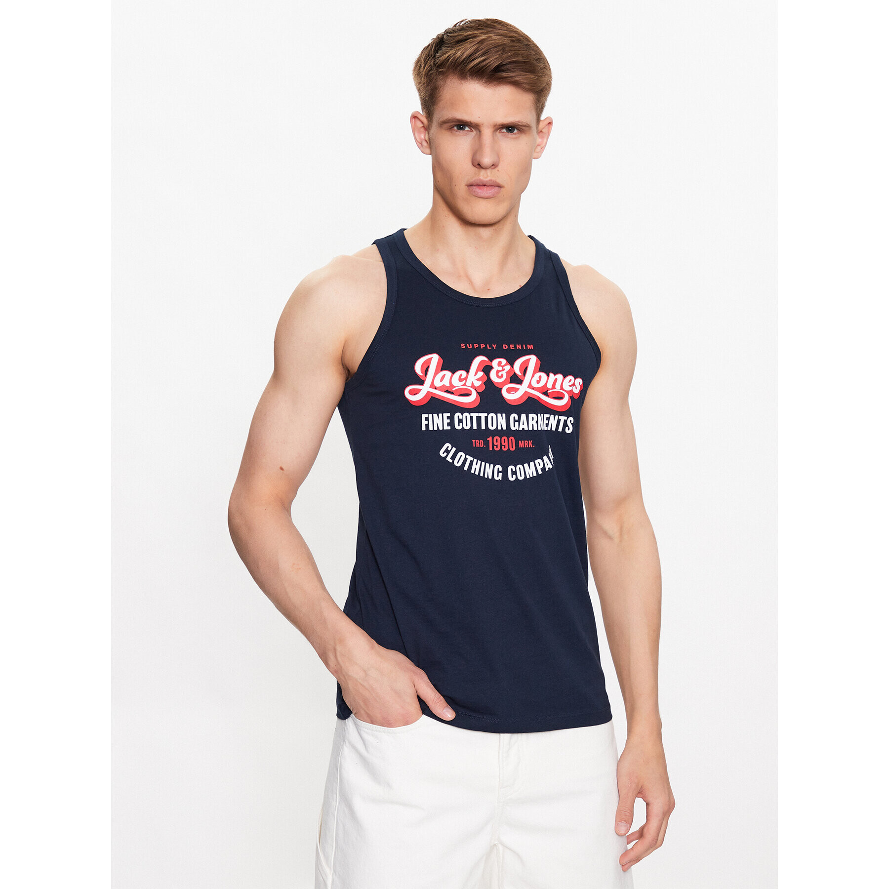 Jack&Jones Tank top 12222337 Bleumarin Regular Fit - Pled.ro