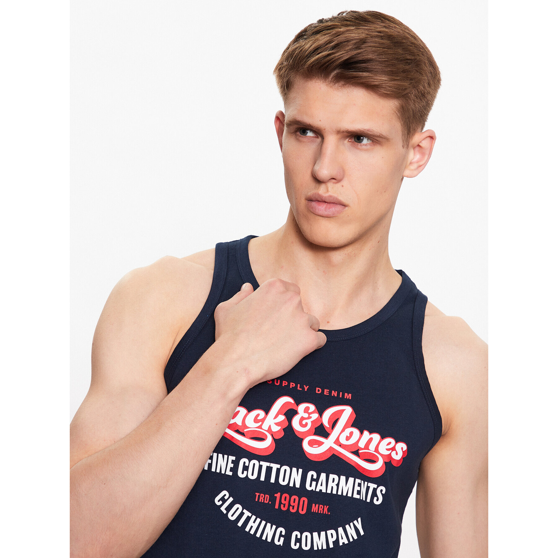 Jack&Jones Tank top 12222337 Bleumarin Regular Fit - Pled.ro