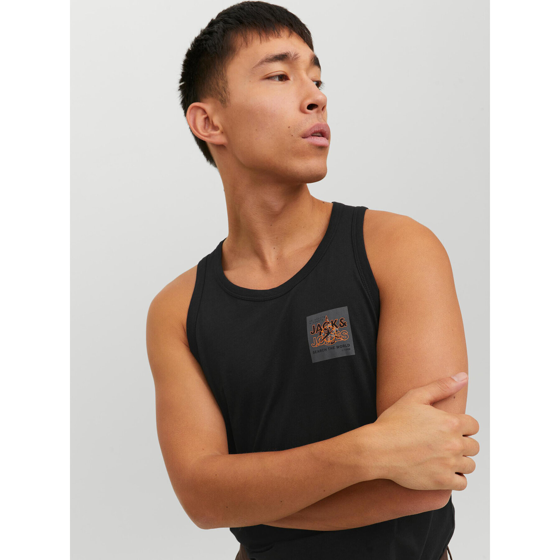 Jack&Jones Tank top Hunt 12228394 Negru Standard Fit - Pled.ro