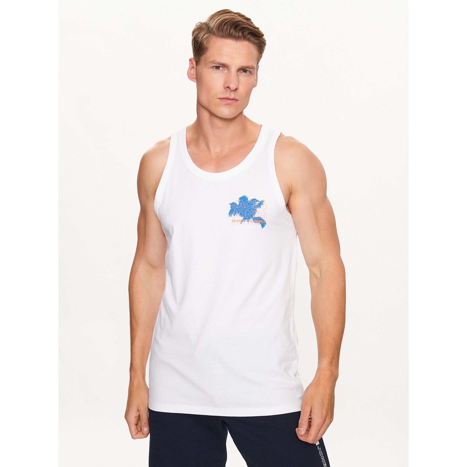 Jack&Jones Tank top Marina 12233601 Alb Standard Fit - Pled.ro