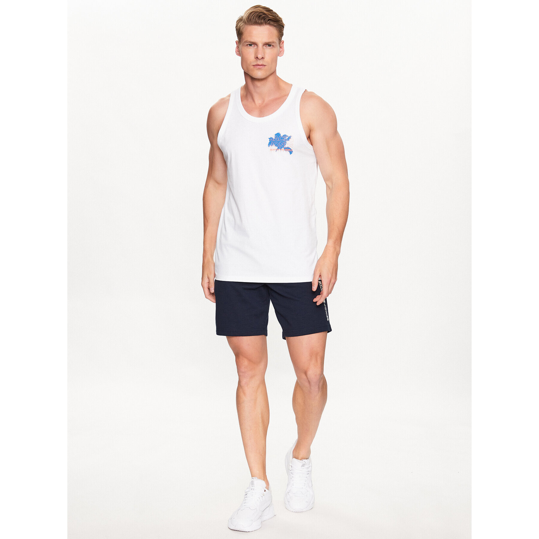 Jack&Jones Tank top Marina 12233601 Alb Standard Fit - Pled.ro