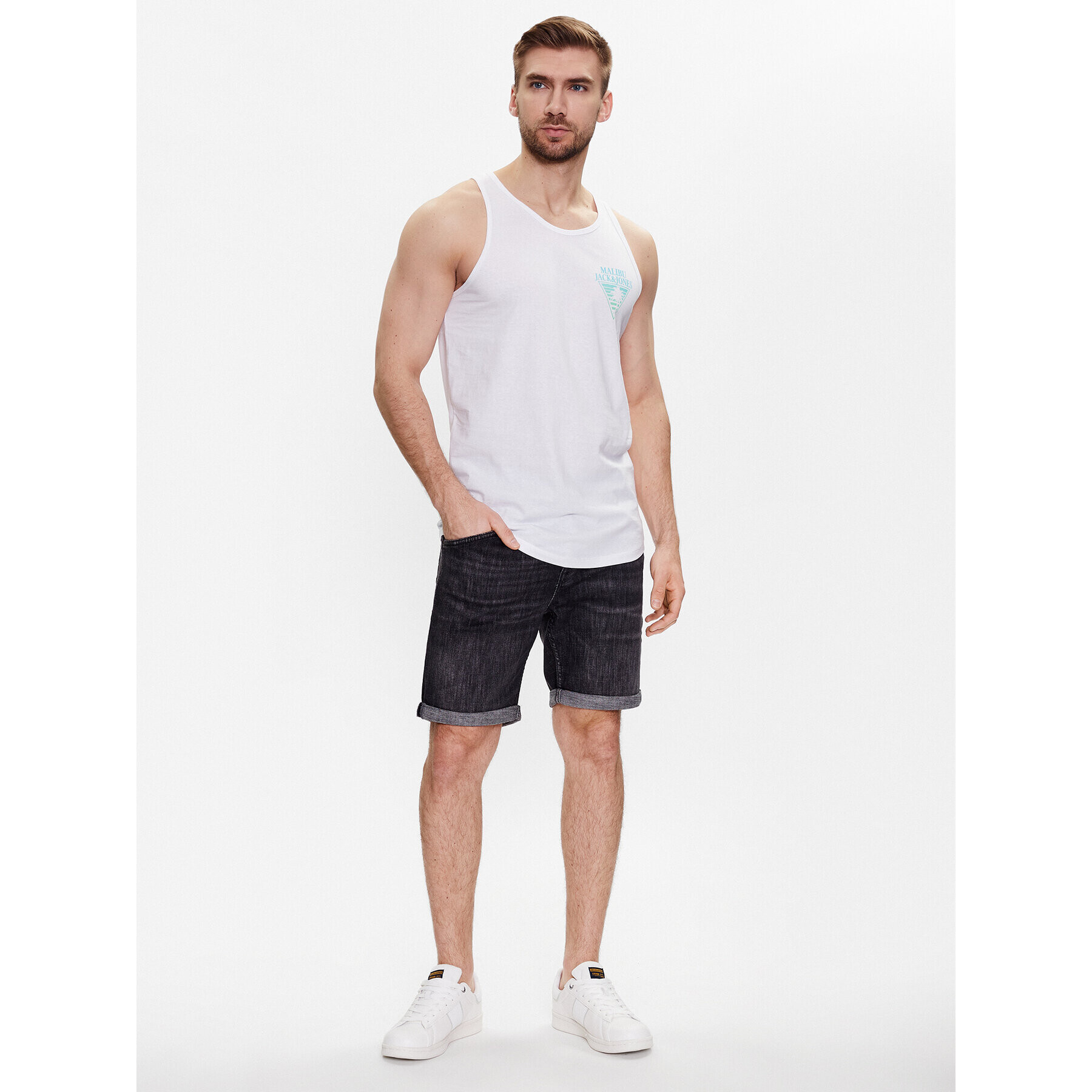 Jack&Jones Tank top 12234269 Alb Standard Fit - Pled.ro