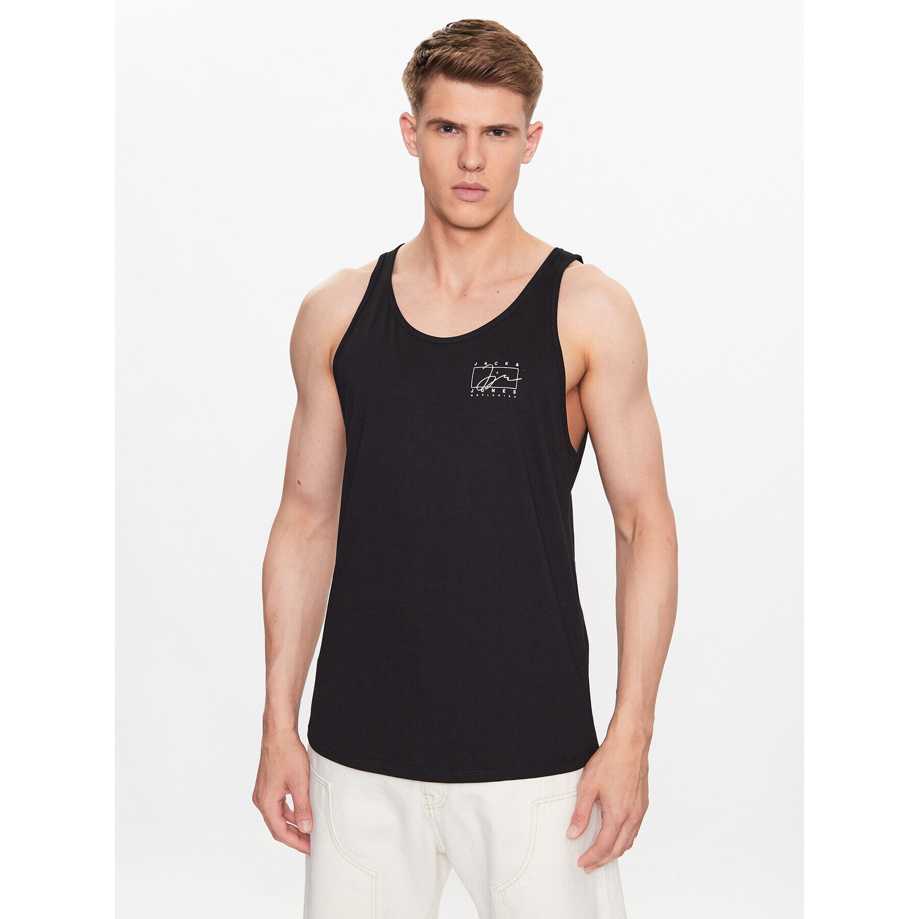 Jack&Jones Tank top Splash 12235520 Negru Standard Fit - Pled.ro