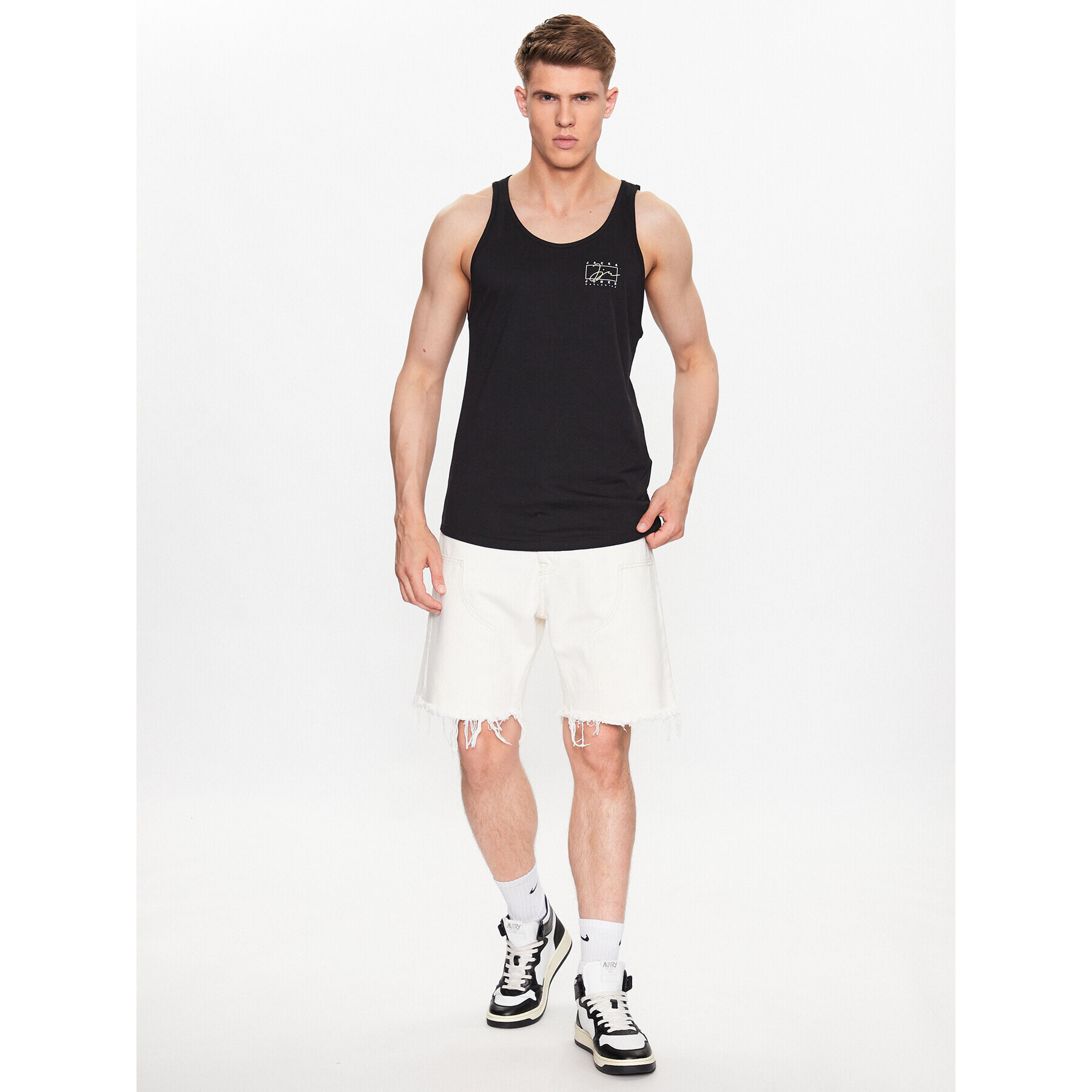 Jack&Jones Tank top Splash 12235520 Negru Standard Fit - Pled.ro