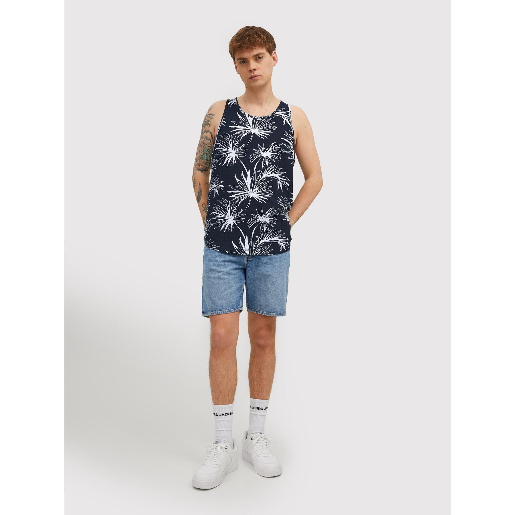 Jack&Jones Tank top Breezy 12209638 Bleumarin Regular Fit - Pled.ro