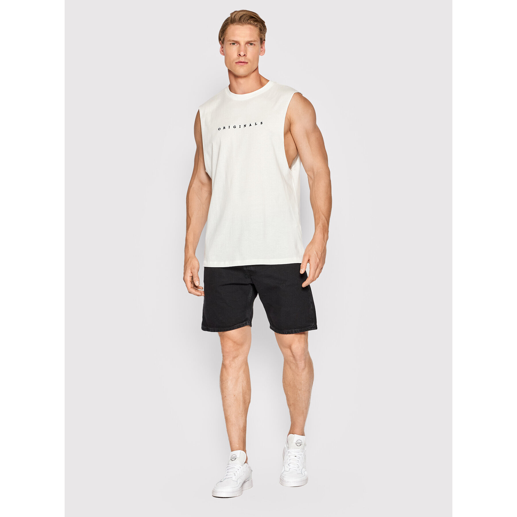 Jack&Jones Tank top Copenhagen 12210016 Alb Oversize - Pled.ro