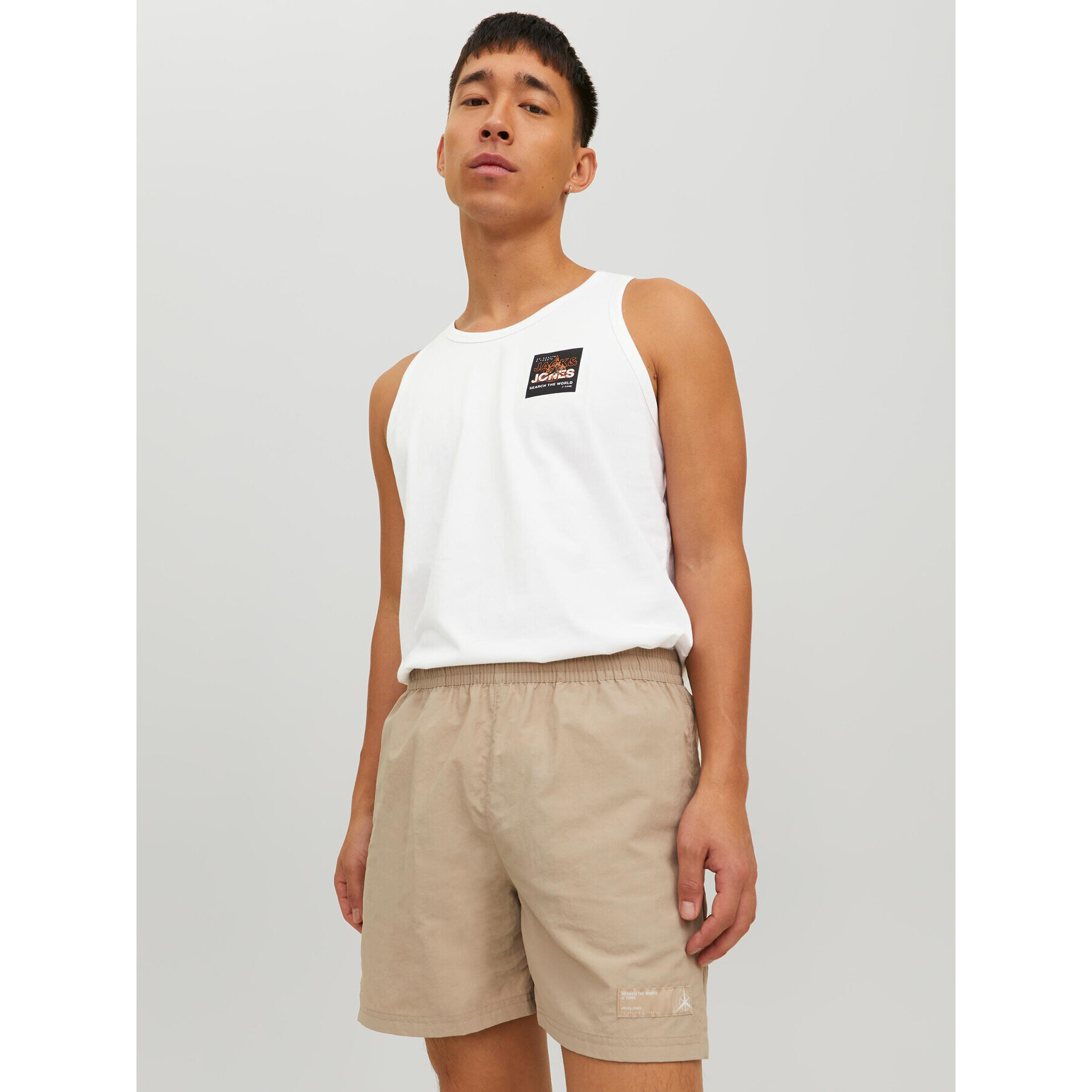 Jack&Jones Tank top Hunt 12228394 Alb Standard Fit - Pled.ro