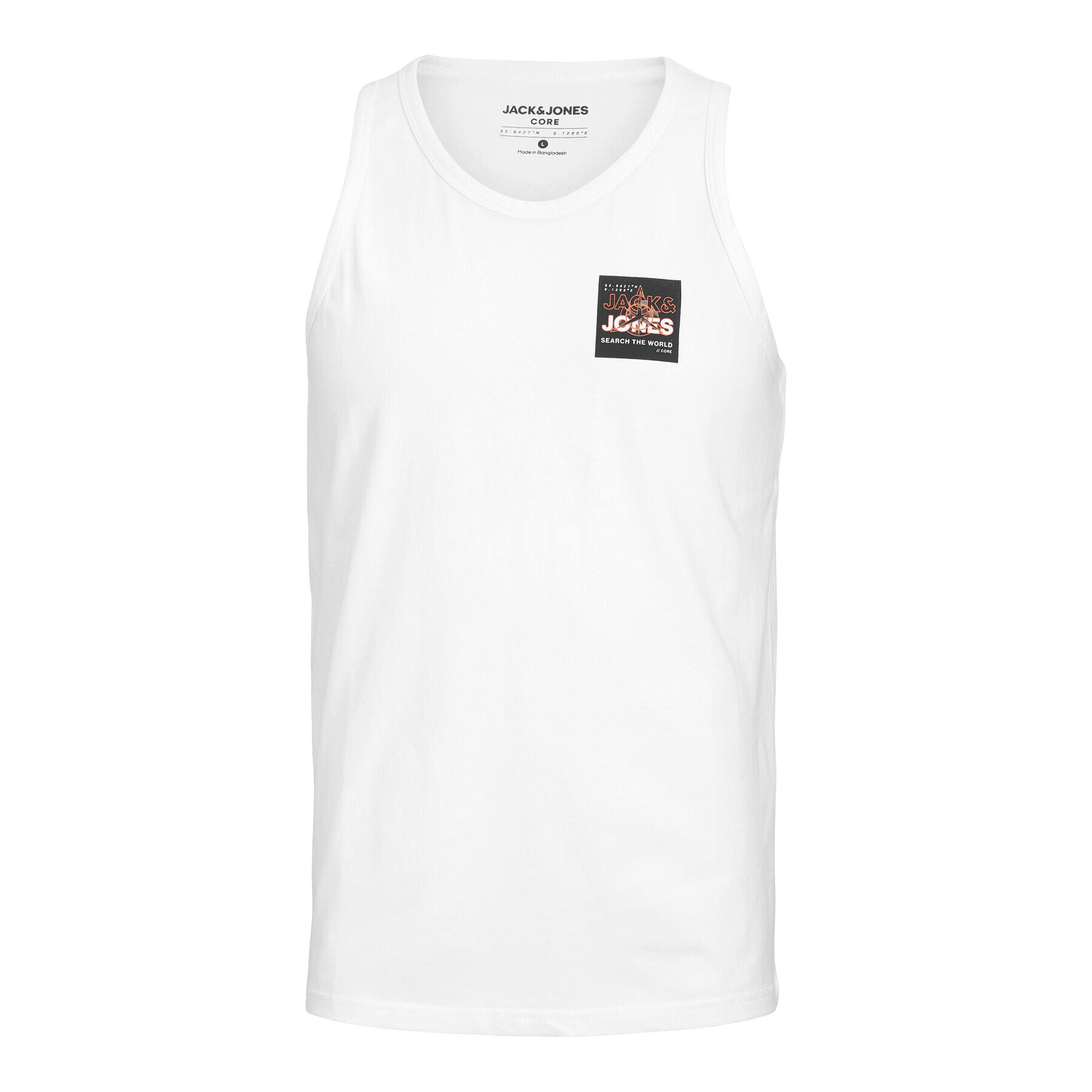 Jack&Jones Tank top Hunt 12228394 Alb Standard Fit - Pled.ro