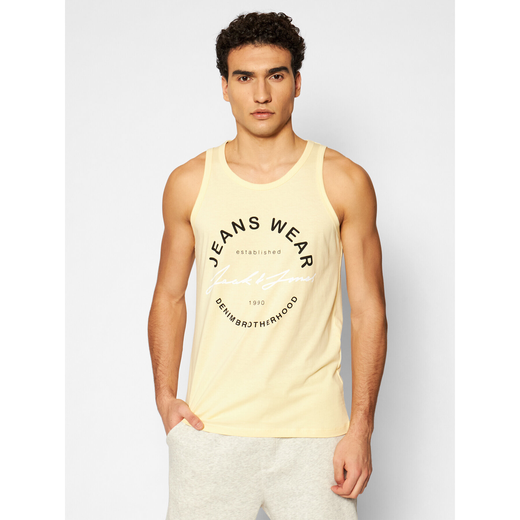 Jack&Jones Tank top Moon 12182341 Galben Regular Fit - Pled.ro