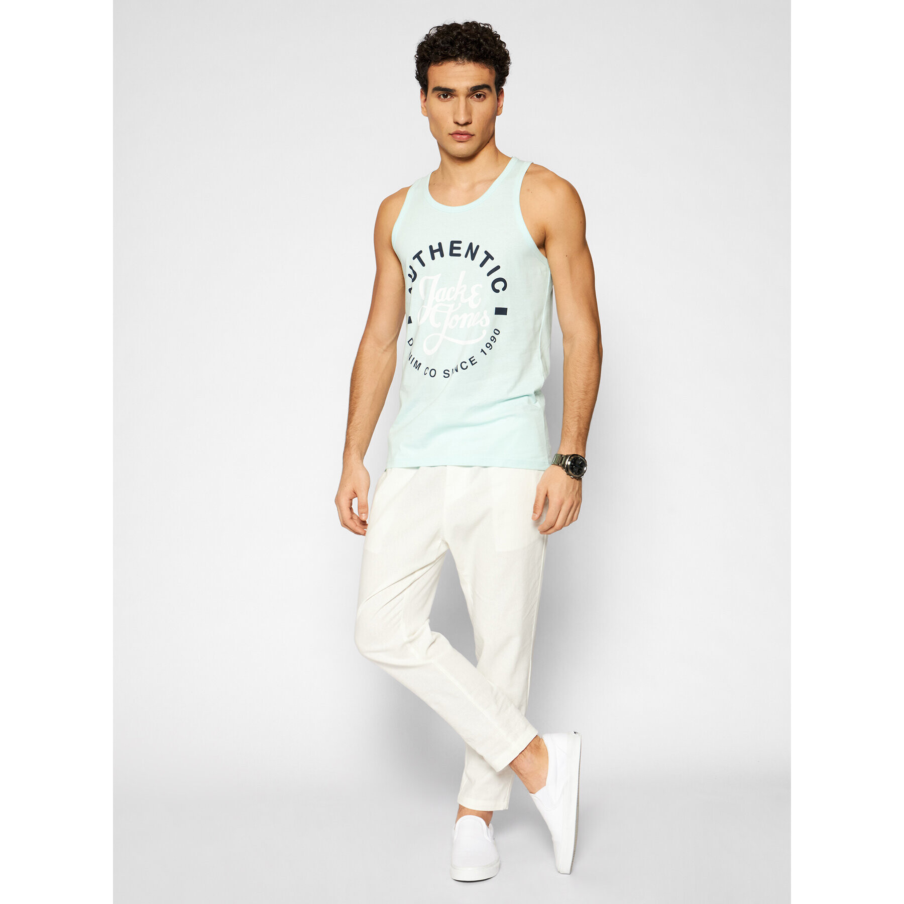 Jack&Jones Tank top Moon 12182341 Verde Regular Fit - Pled.ro