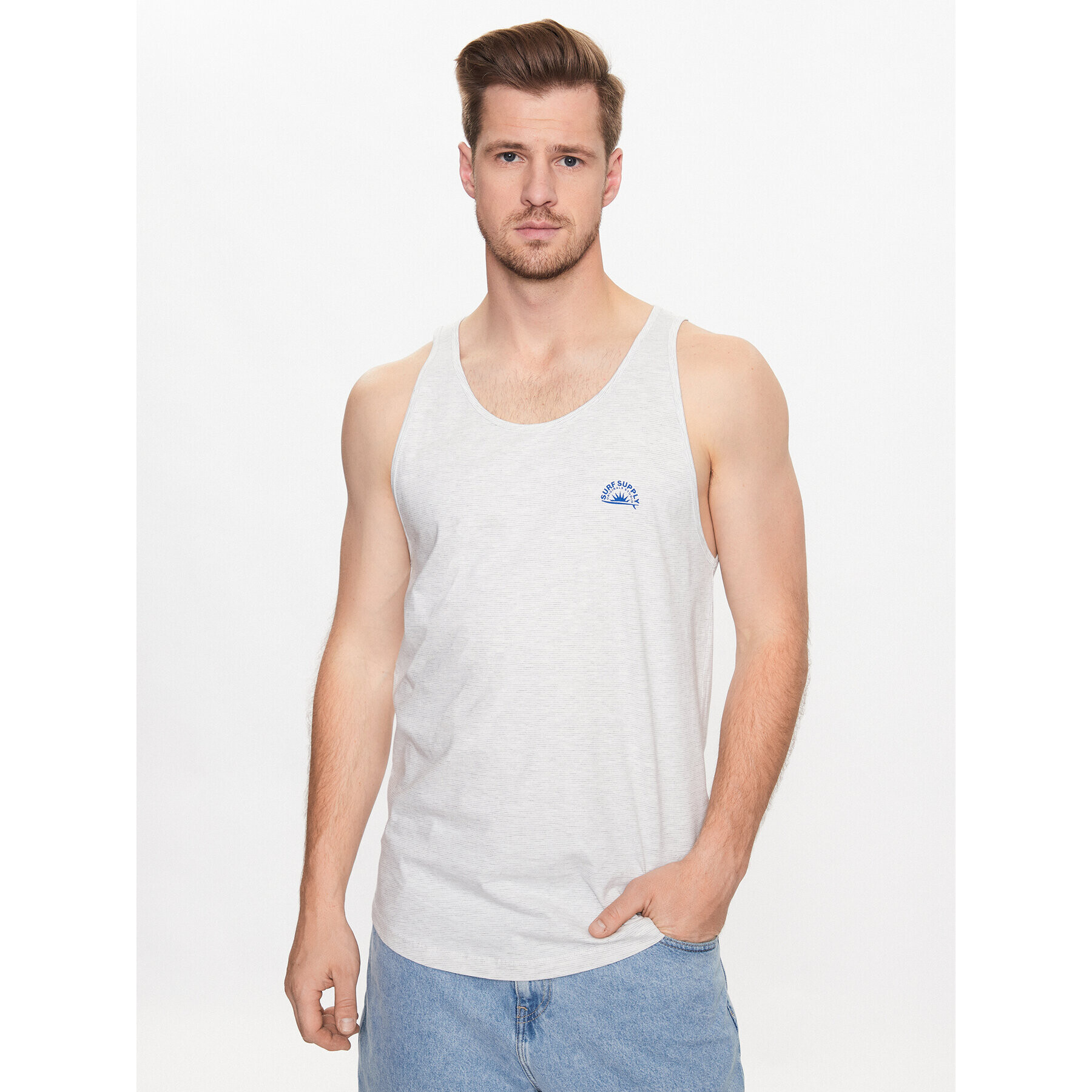 Jack&Jones Tank top Tulum 12234252 Alb Standard Fit - Pled.ro