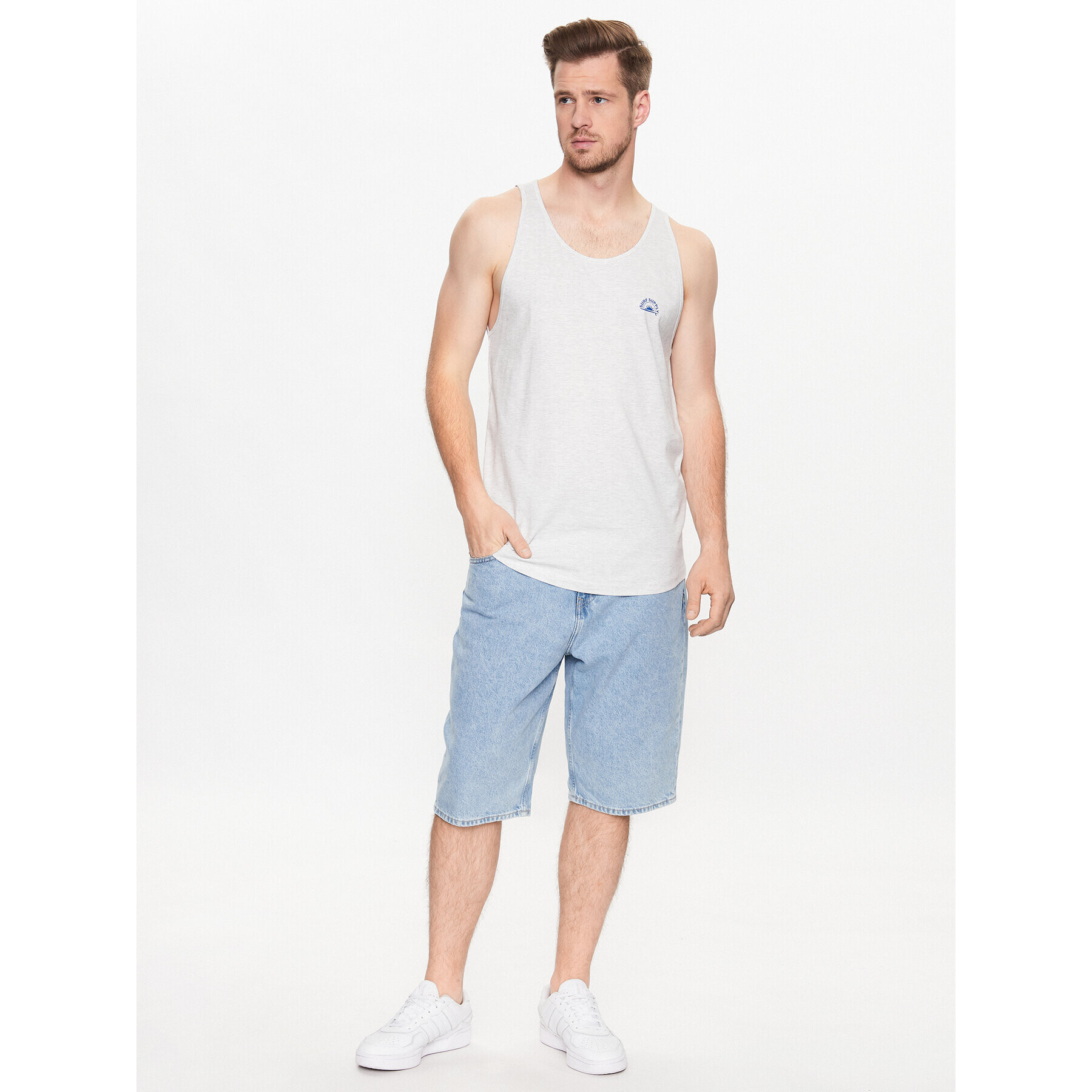 Jack&Jones Tank top Tulum 12234252 Alb Standard Fit - Pled.ro