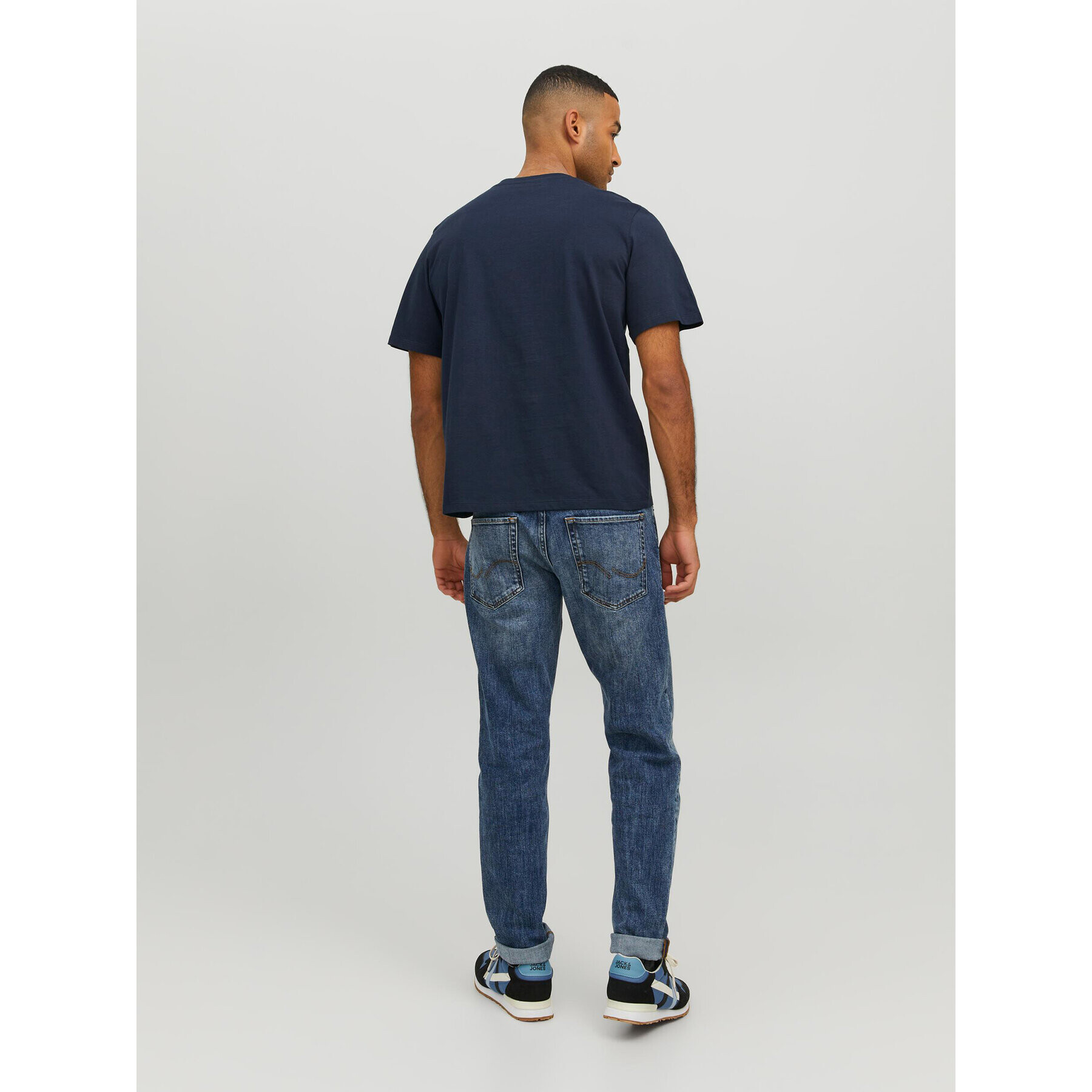 Jack&Jones Tricou Roxbury 12227779 Bleumarin Regular Fit - Pled.ro