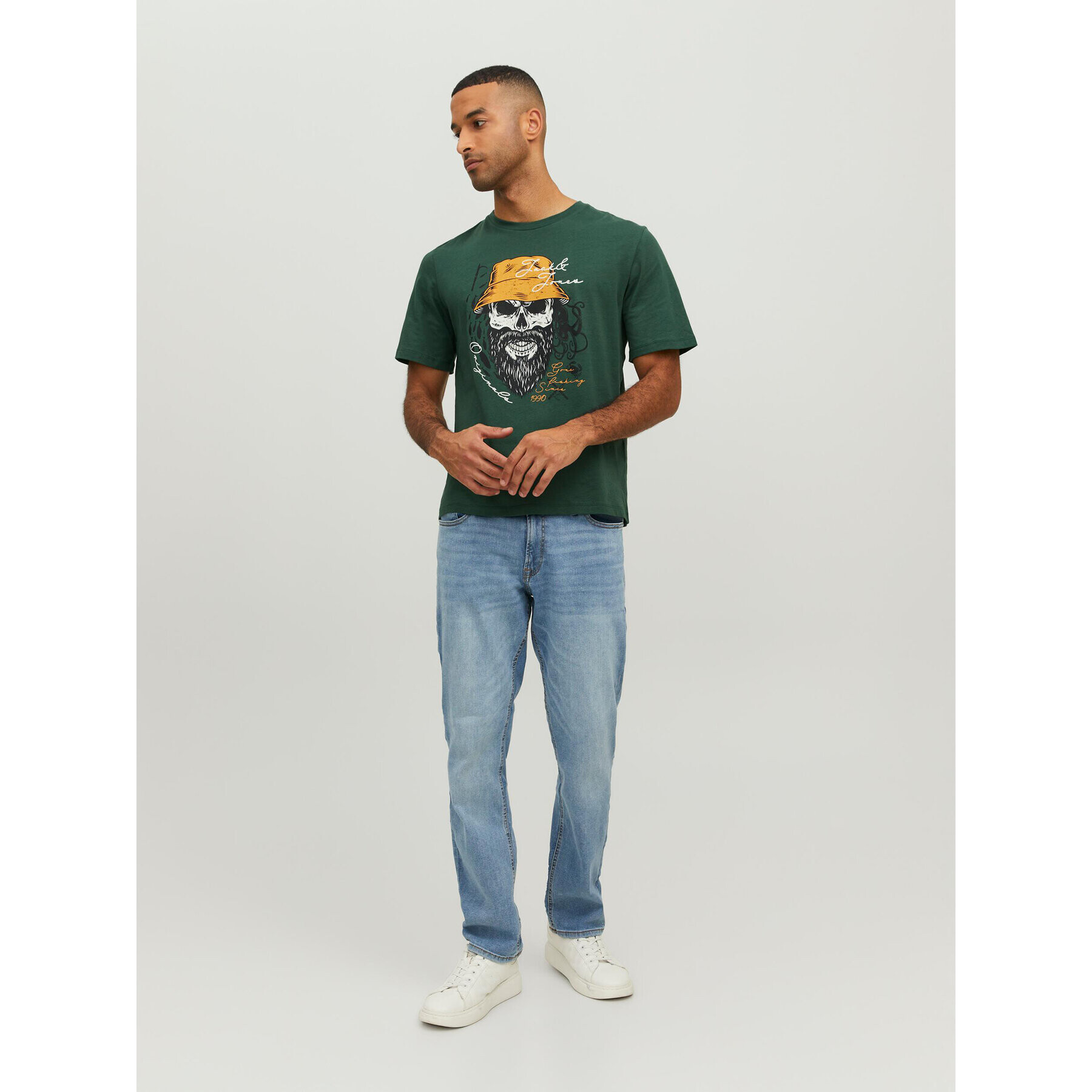 Jack&Jones Tricou Roxbury 12227779 Verde Regular Fit - Pled.ro