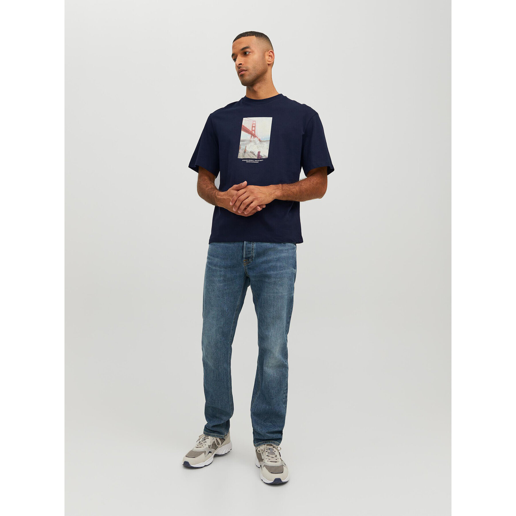 Jack&Jones Tricou Copenhagen 12227781 Bleumarin Regular Fit - Pled.ro