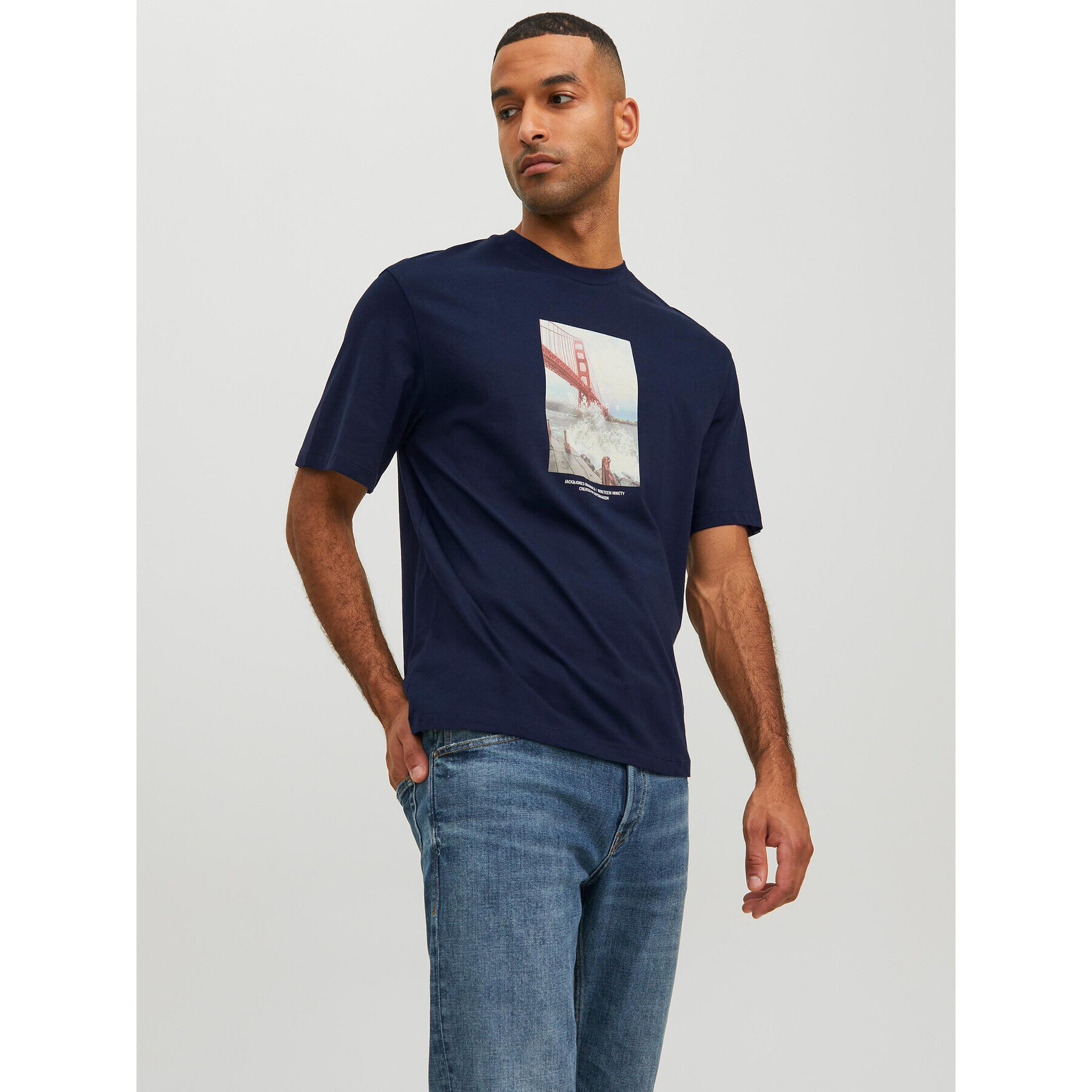 Jack&Jones Tricou Copenhagen 12227781 Bleumarin Regular Fit - Pled.ro