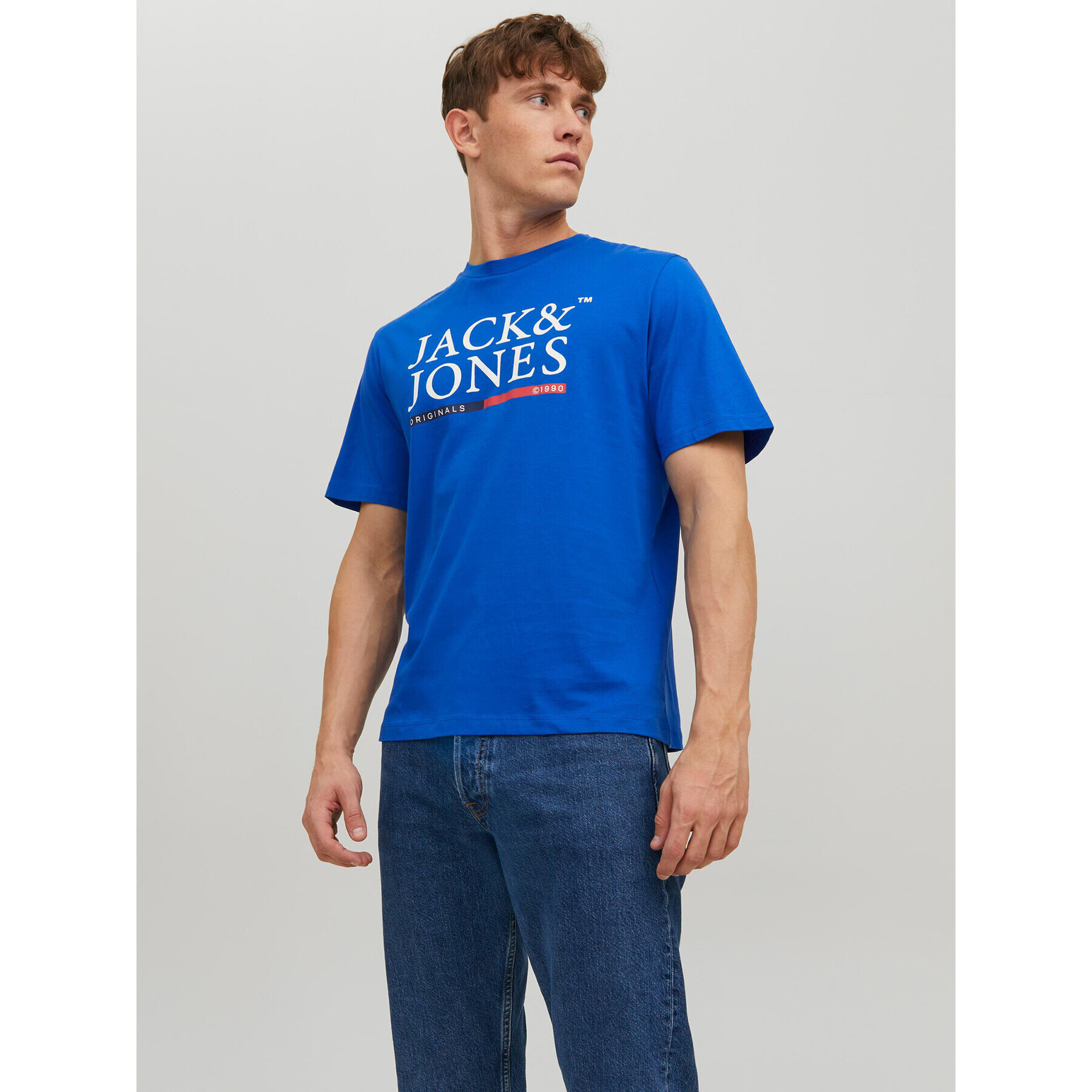 Jack&Jones Tricou 12228542 Albastru Standard Fit - Pled.ro