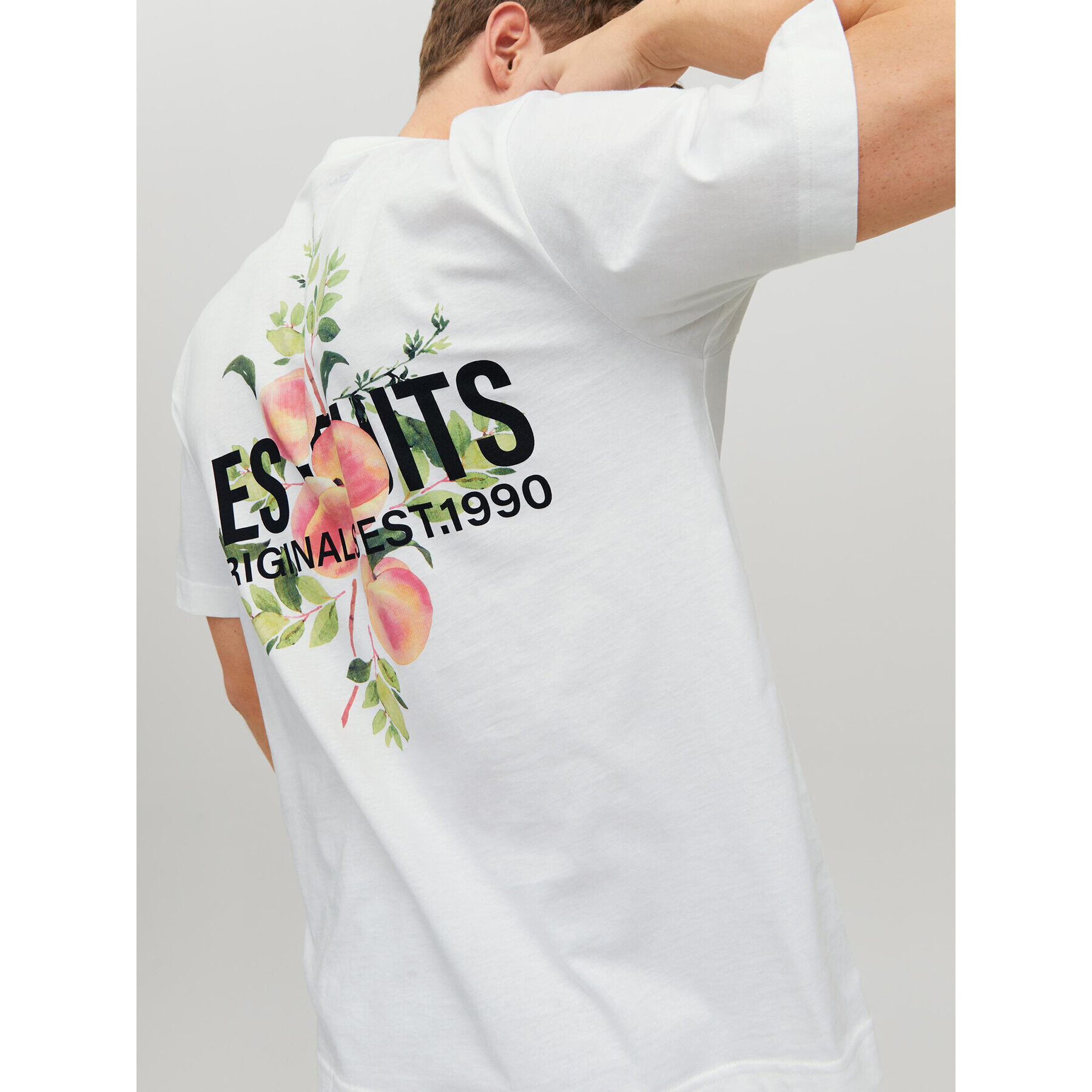 Jack&Jones Tricou Flores 12228776 Alb Loose Fit - Pled.ro