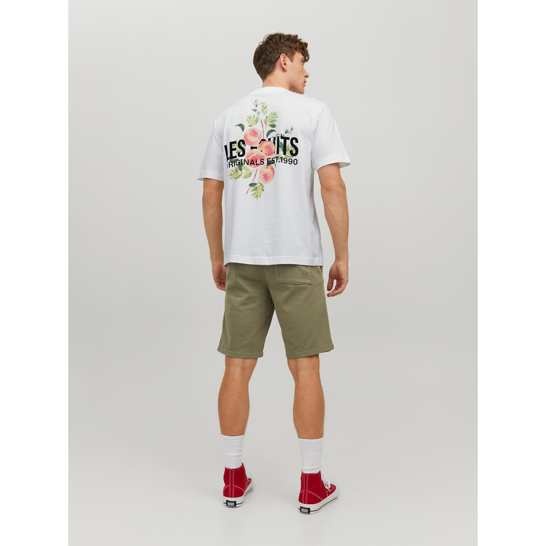 Jack&Jones Tricou Flores 12228776 Alb Loose Fit - Pled.ro