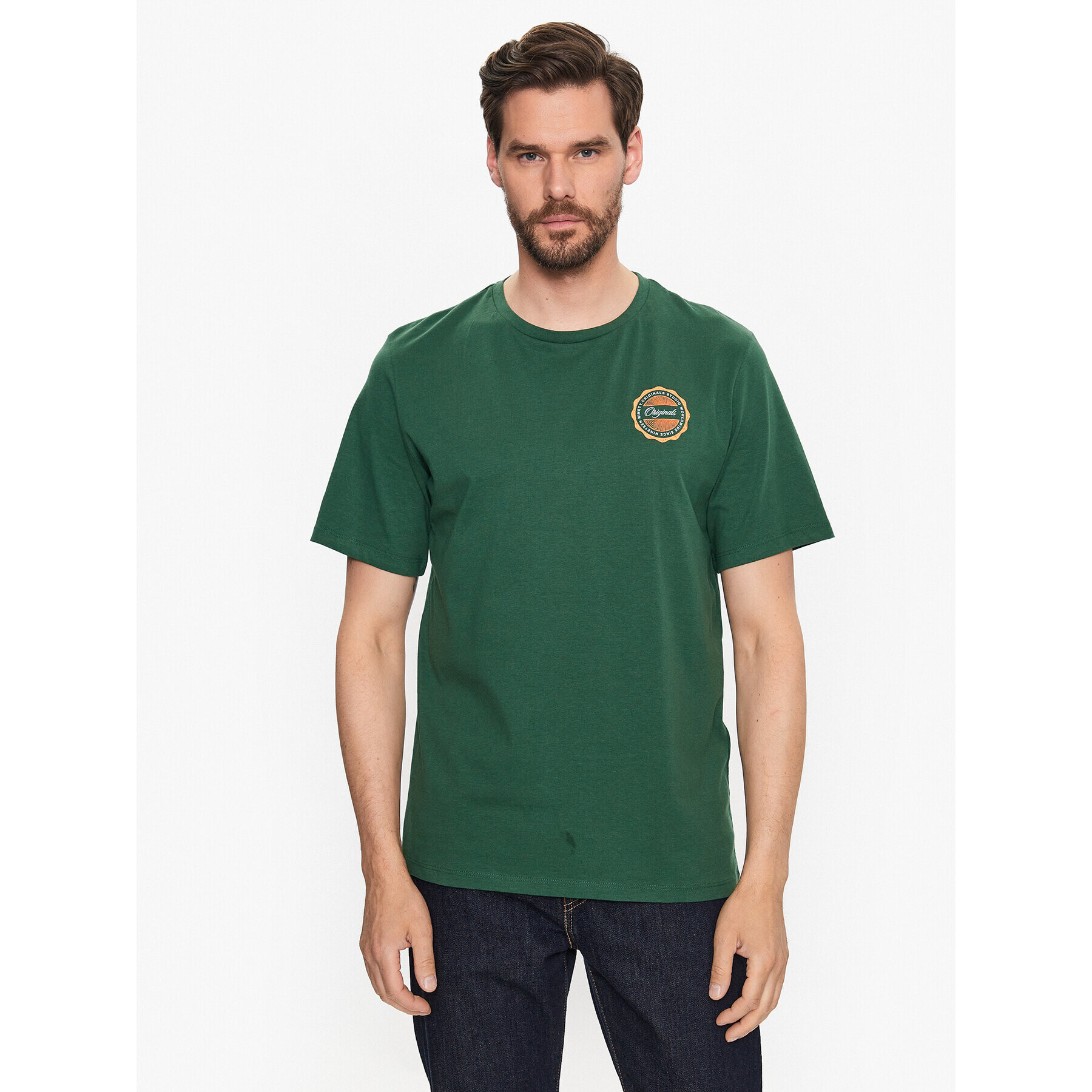 Jack&Jones Tricou Booster 12232997 Verde Standard Fit - Pled.ro